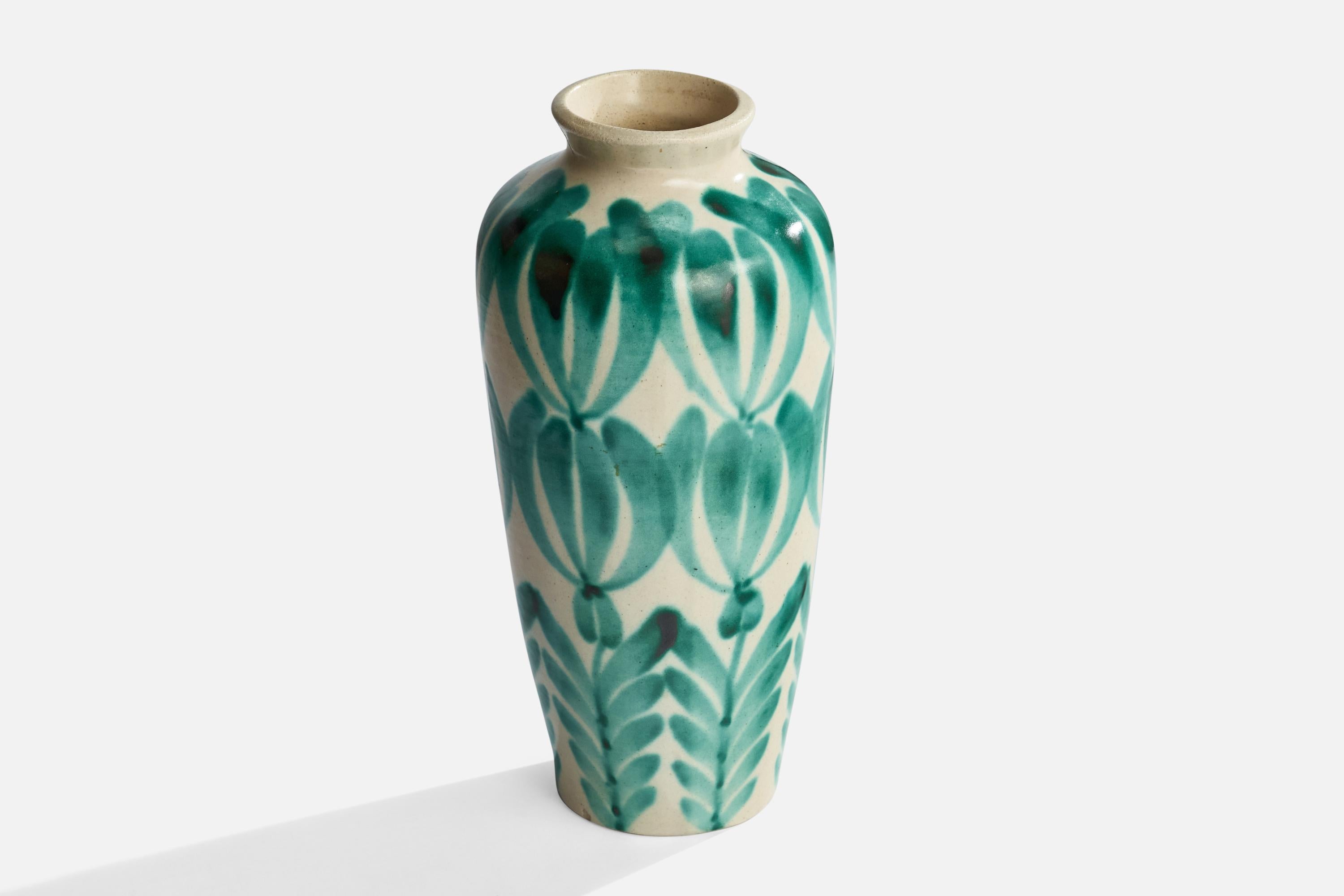 Scandinavian Modern Swedish Designer, Vase, Ceramic, Sweden, 1940s For Sale