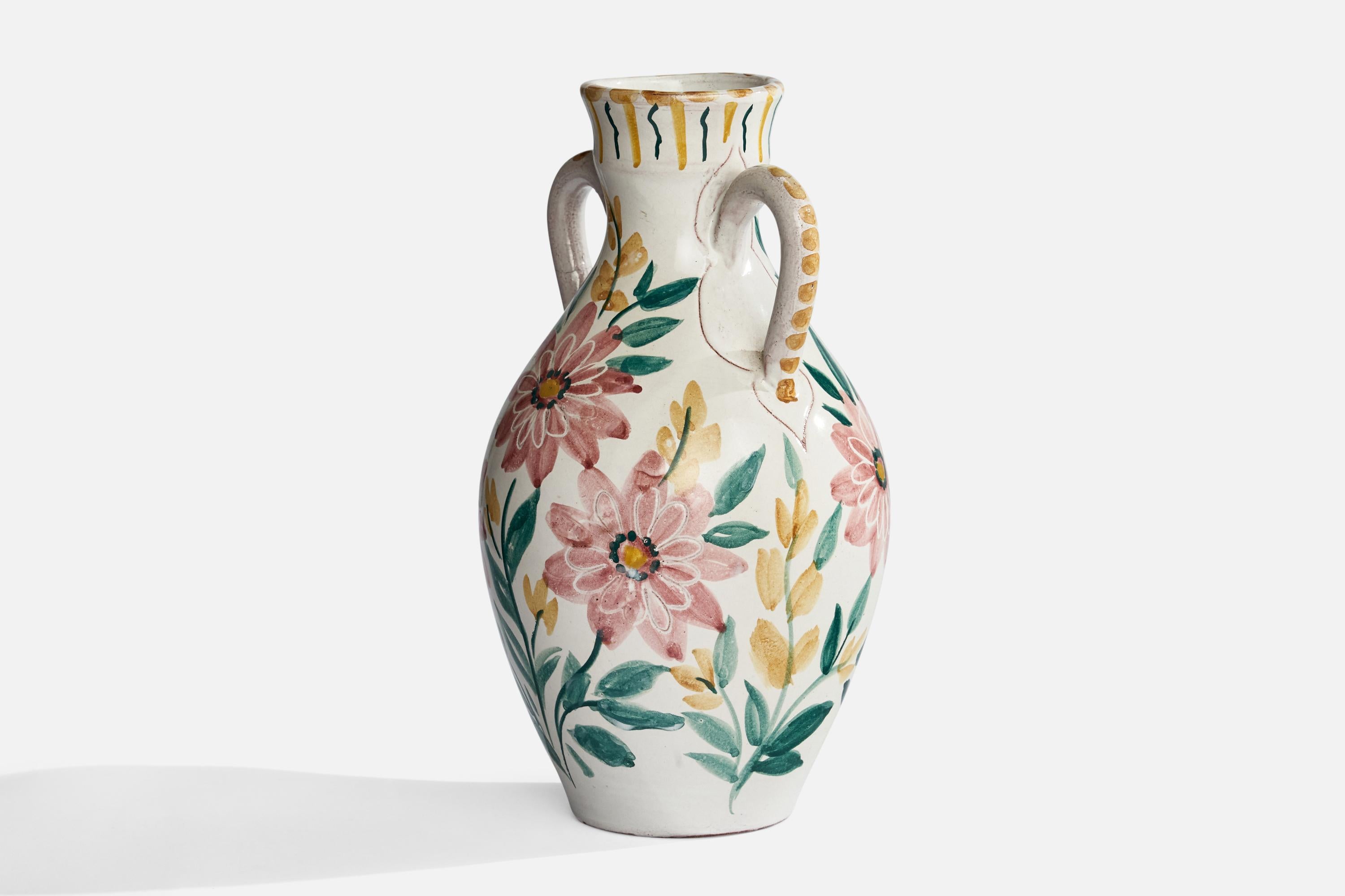 Swedish Designer, Vase, Ceramic, Sweden, 1940s In Good Condition For Sale In High Point, NC