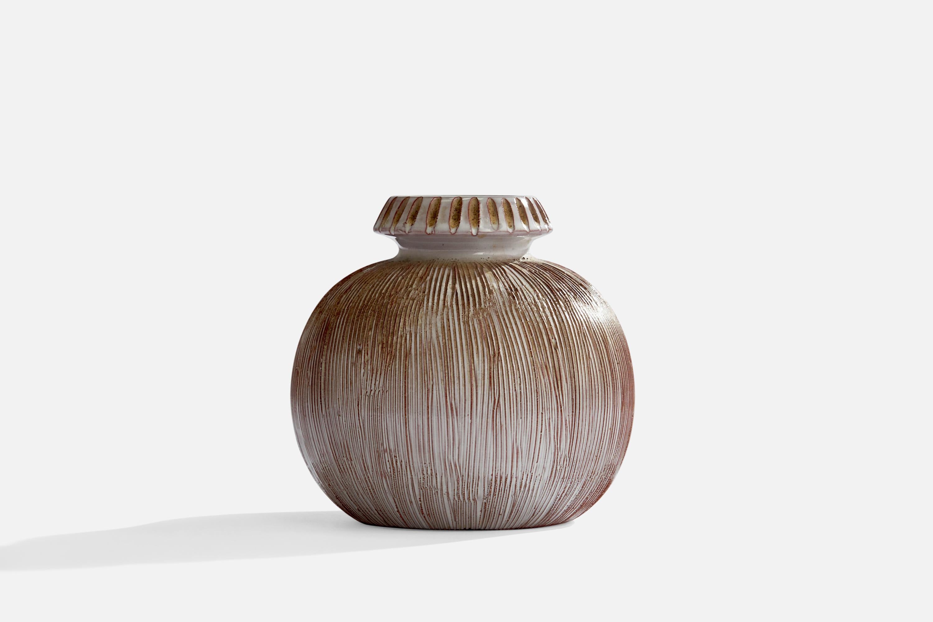 Mid-20th Century Swedish Designer, Vase, Ceramic, Sweden, 1960s For Sale