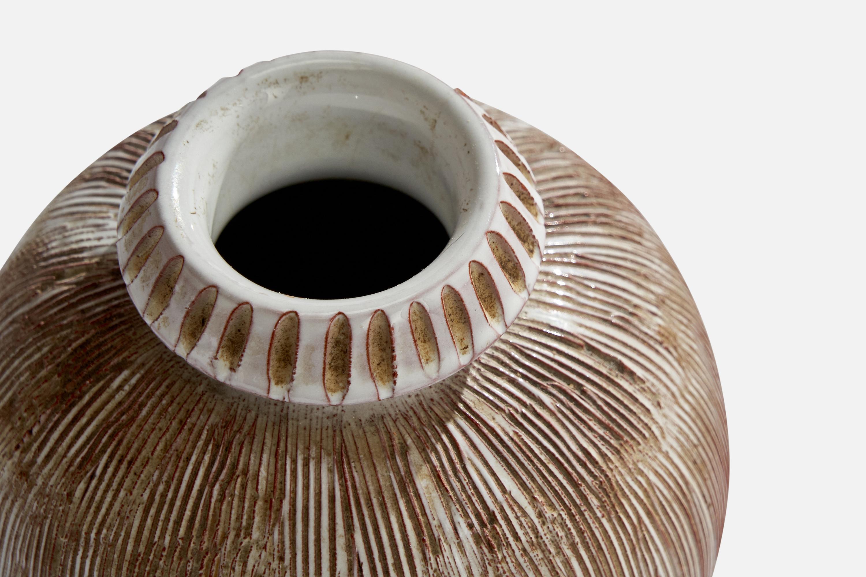 Swedish Designer, Vase, Ceramic, Sweden, 1960s For Sale 1