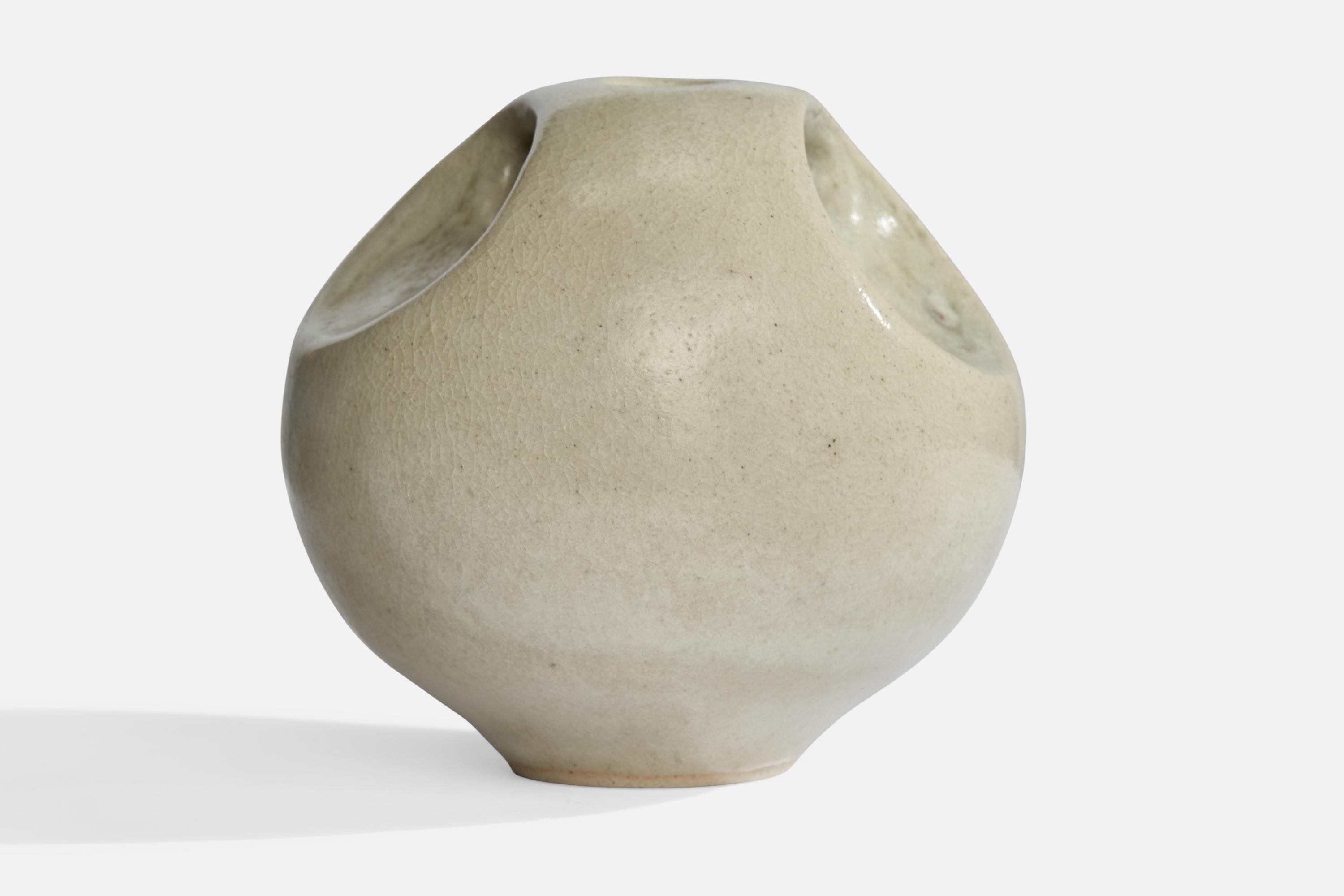 Swedish Designer, Vase, Ceramic, Sweden, 1970s For Sale 1