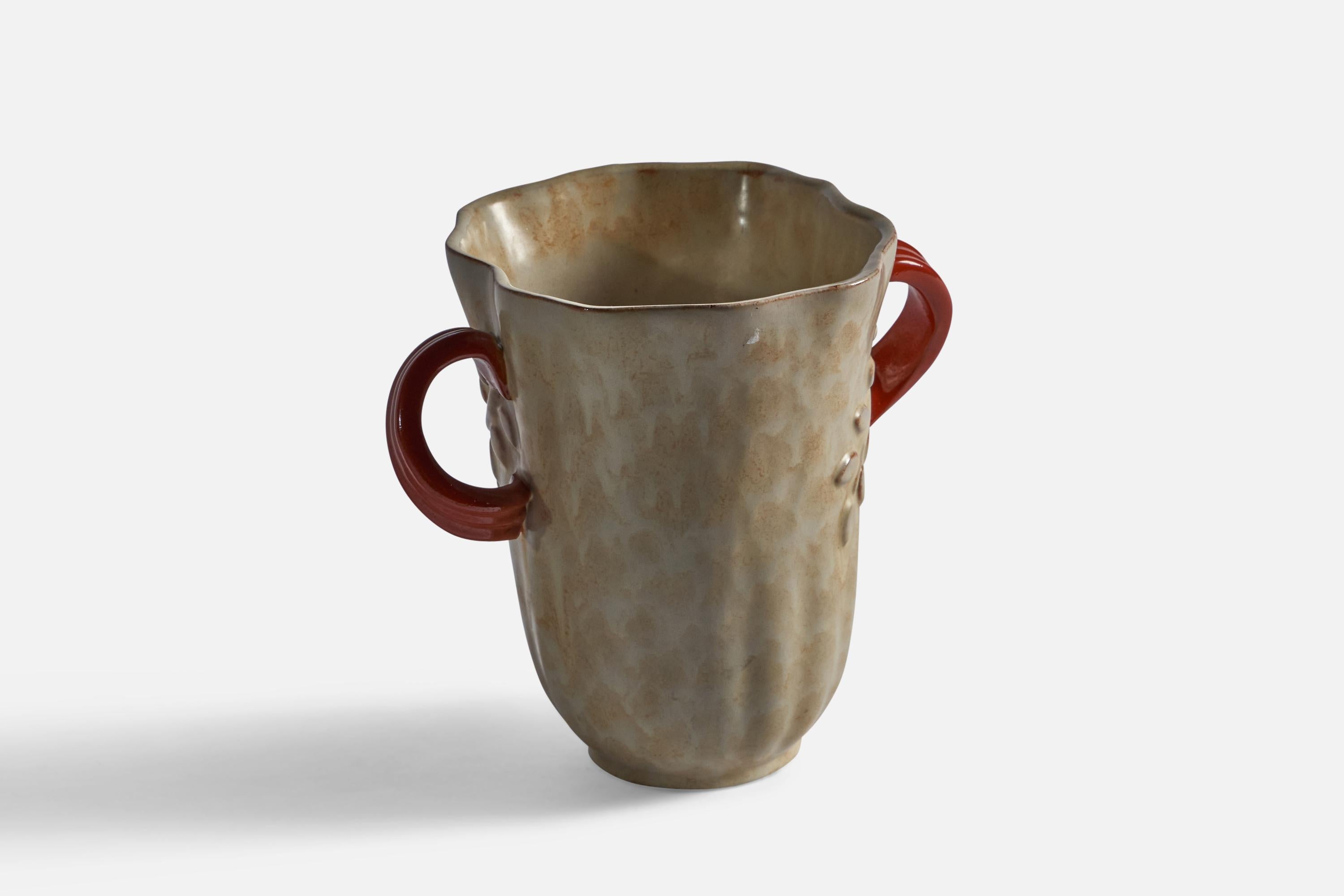 Scandinave moderne Vase de designer suédois, faïence, Suède, années 1930 en vente