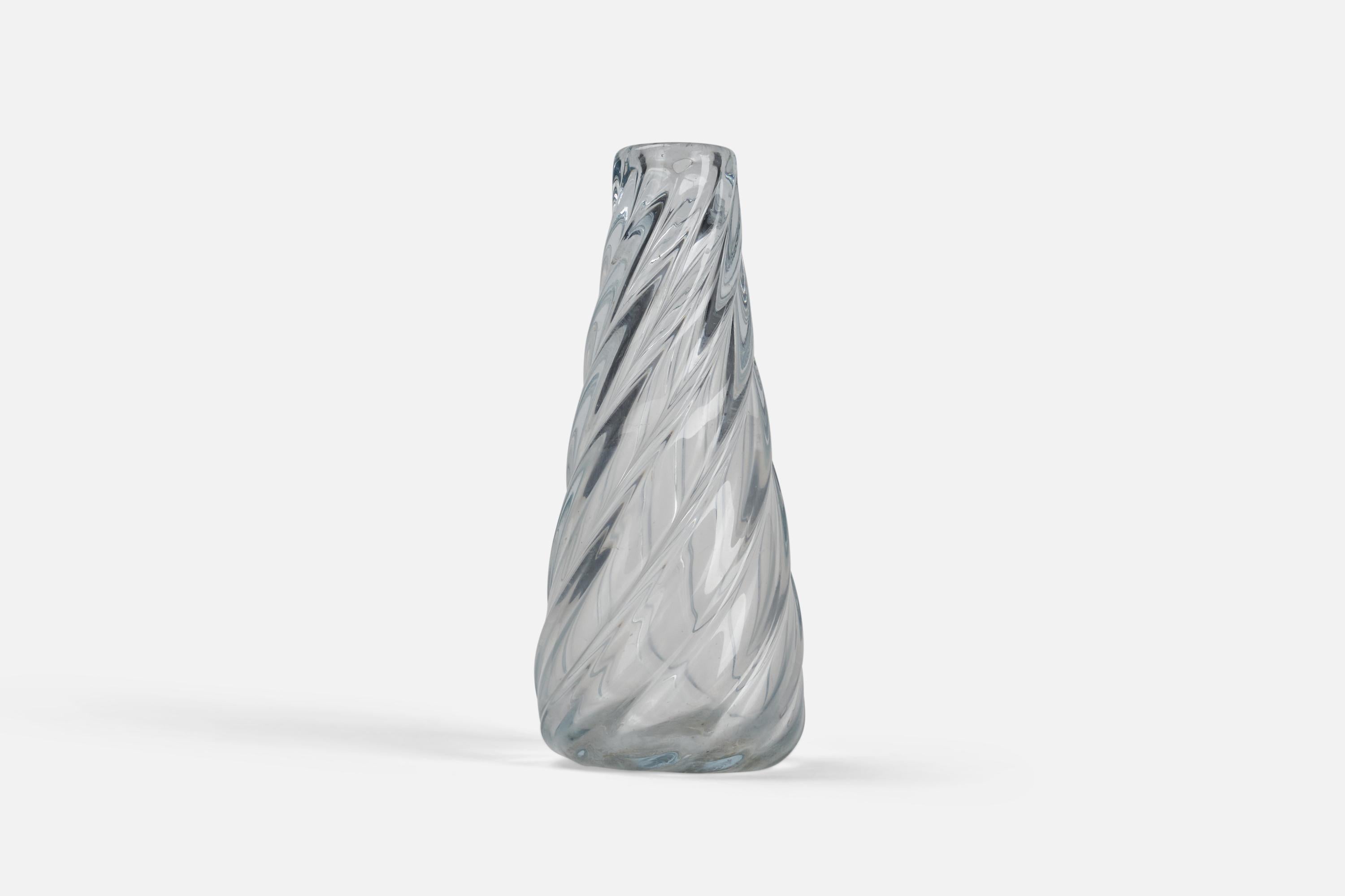 Schwedische Designerin, Vase, Glas, Schweden, 1940er Jahre (Mitte des 20. Jahrhunderts) im Angebot