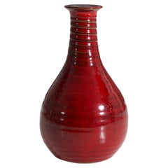 Swedish Designer, Vase, Red-Glazed Stoneware, Sweden, C. 1960s