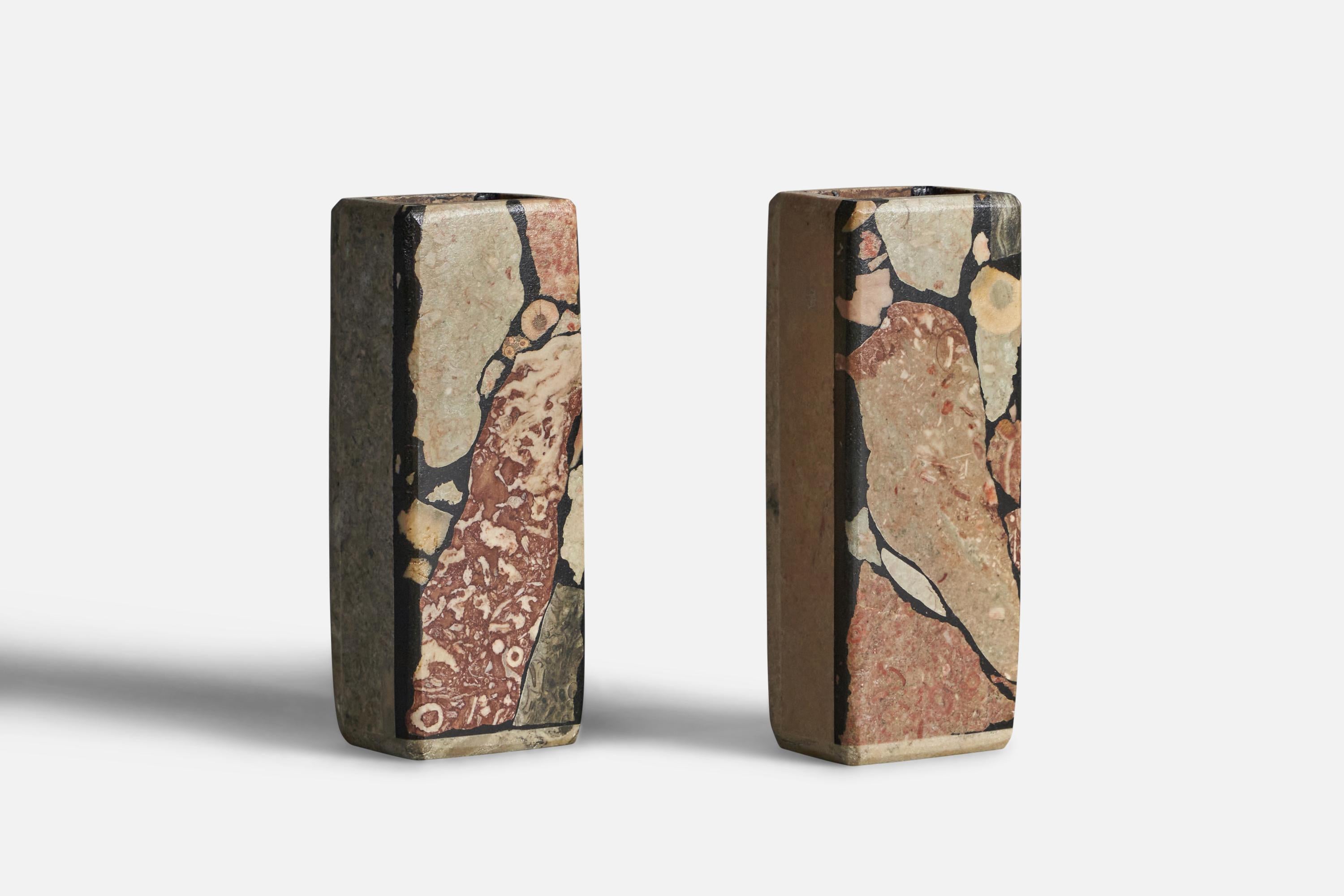 Créateur suédois, vases, pierre fossile, Suède, 1970 Bon état - En vente à High Point, NC