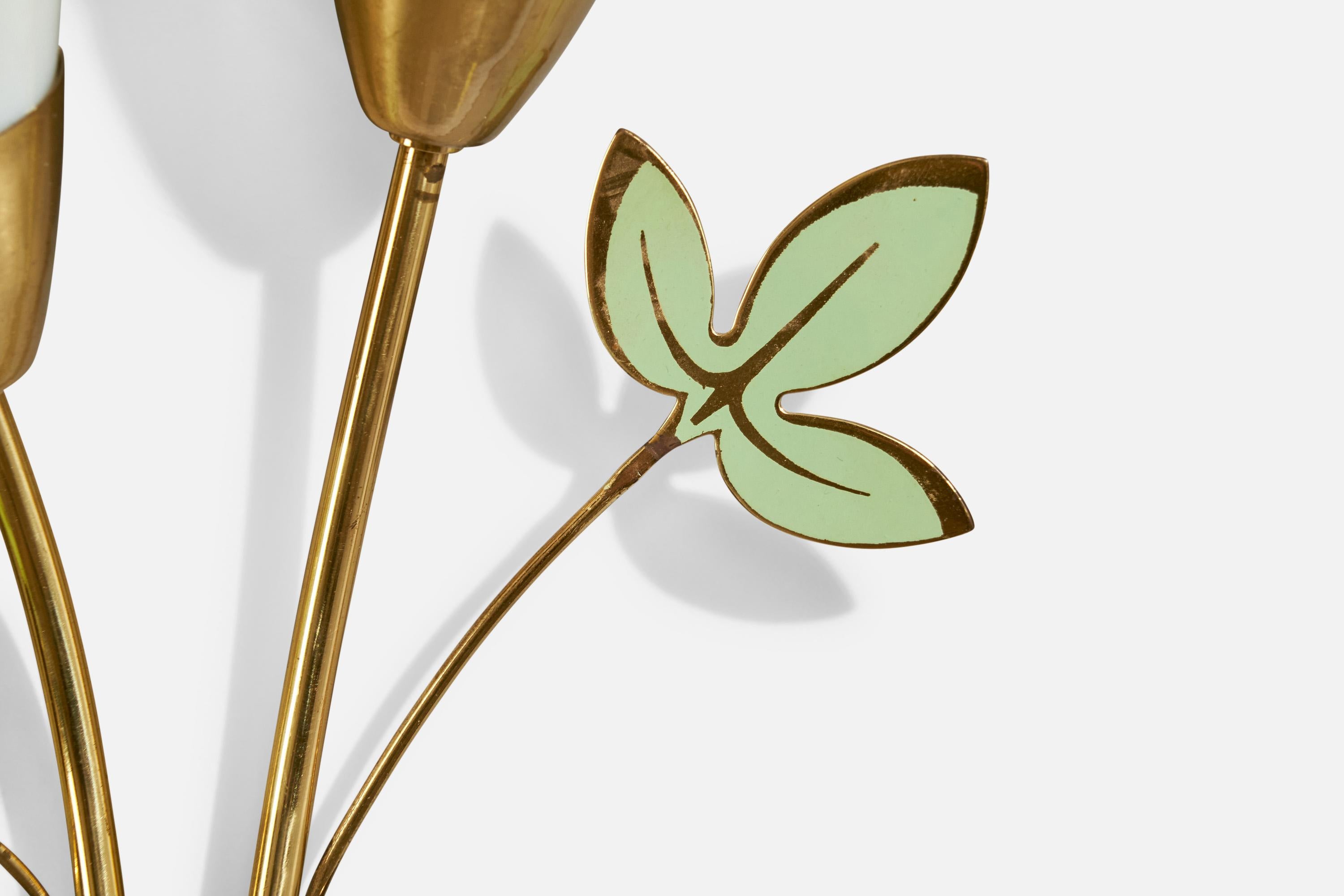 Swedish Designer, Wall Light, Brass, Acrylic, Sweden, 1970s For Sale 2
