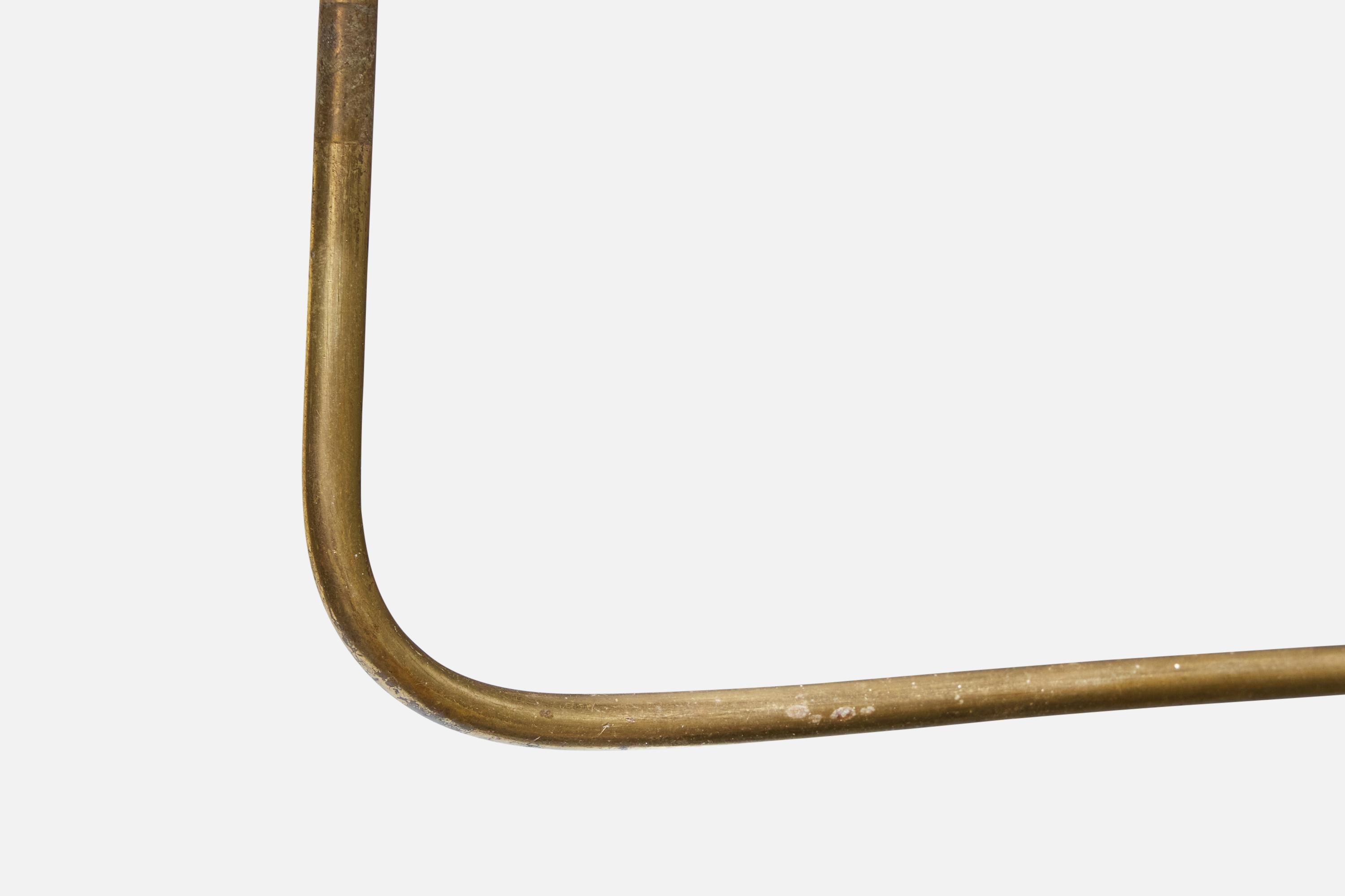 Ottone Lampada da parete di design svedese, ottone, tessuto, Svezia, anni '1940 in vendita