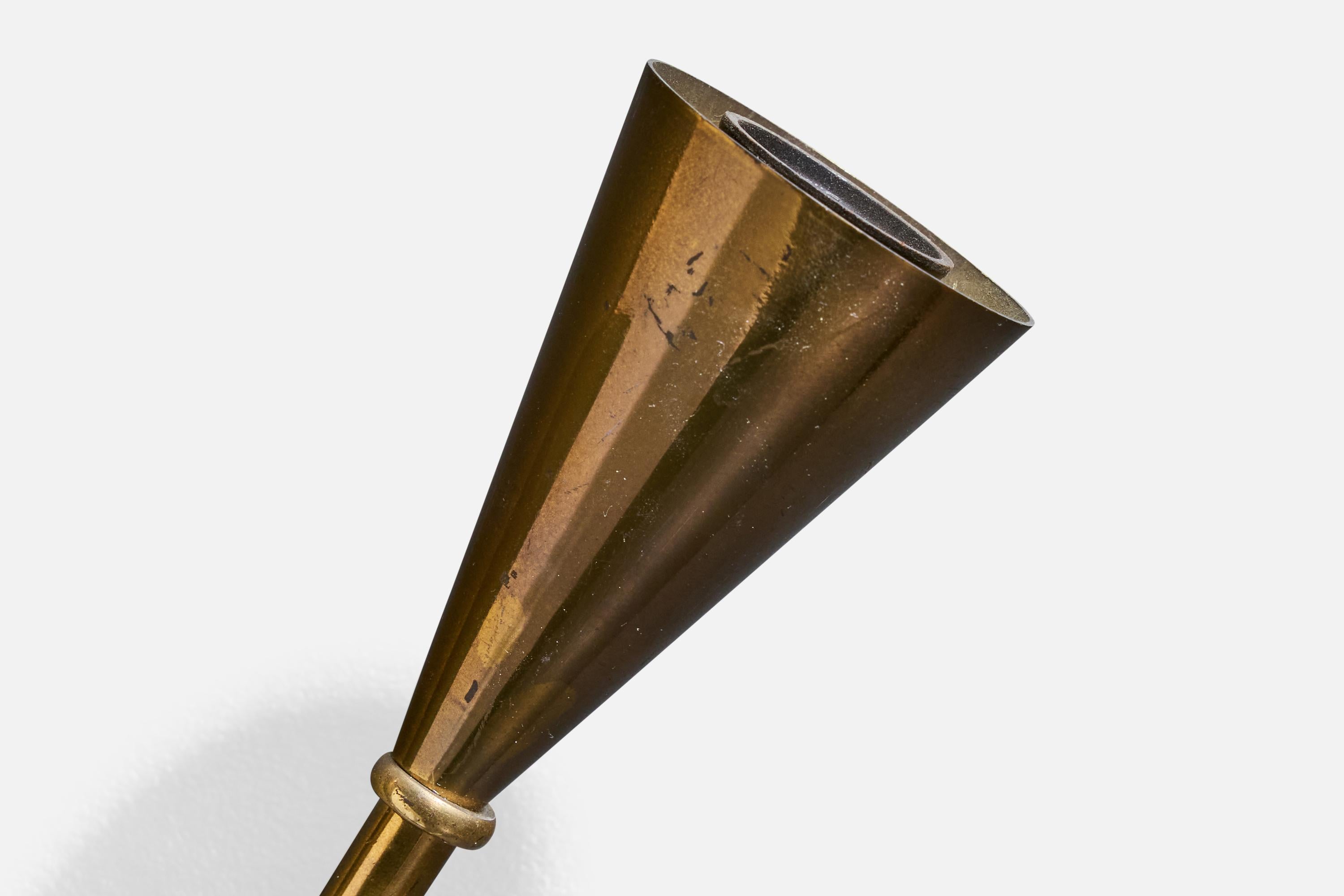 Diseñador sueco, aplique, latón, tela, Suecia, años 50 en venta 1