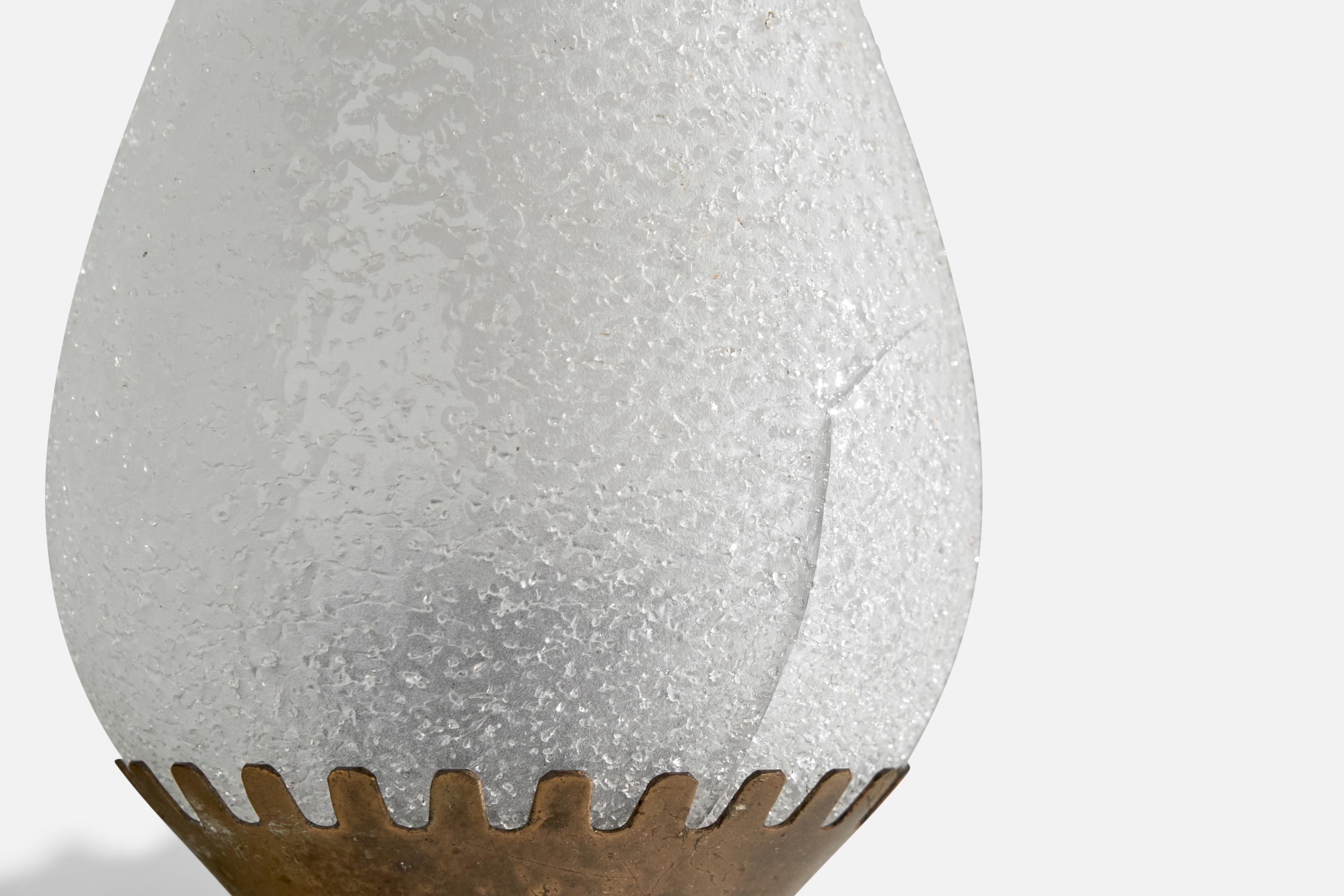 Swedish Designer, Wall Light, Brass, Glass, Sweden, 1930s For Sale 4