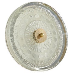 Swedish Designer, Wall Light, Brass, Glass, Sweden, 1960s