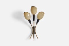 Swedish Designer, Wall Light, Brass, Metal, Gilded Glass, Sweden, 1950s