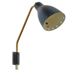 Swedish Designer, Wall Light, Brass, Metal, Sweden, 1940s