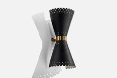 Lampada da parete di design svedese, ottone, metallo, Svezia, anni '50