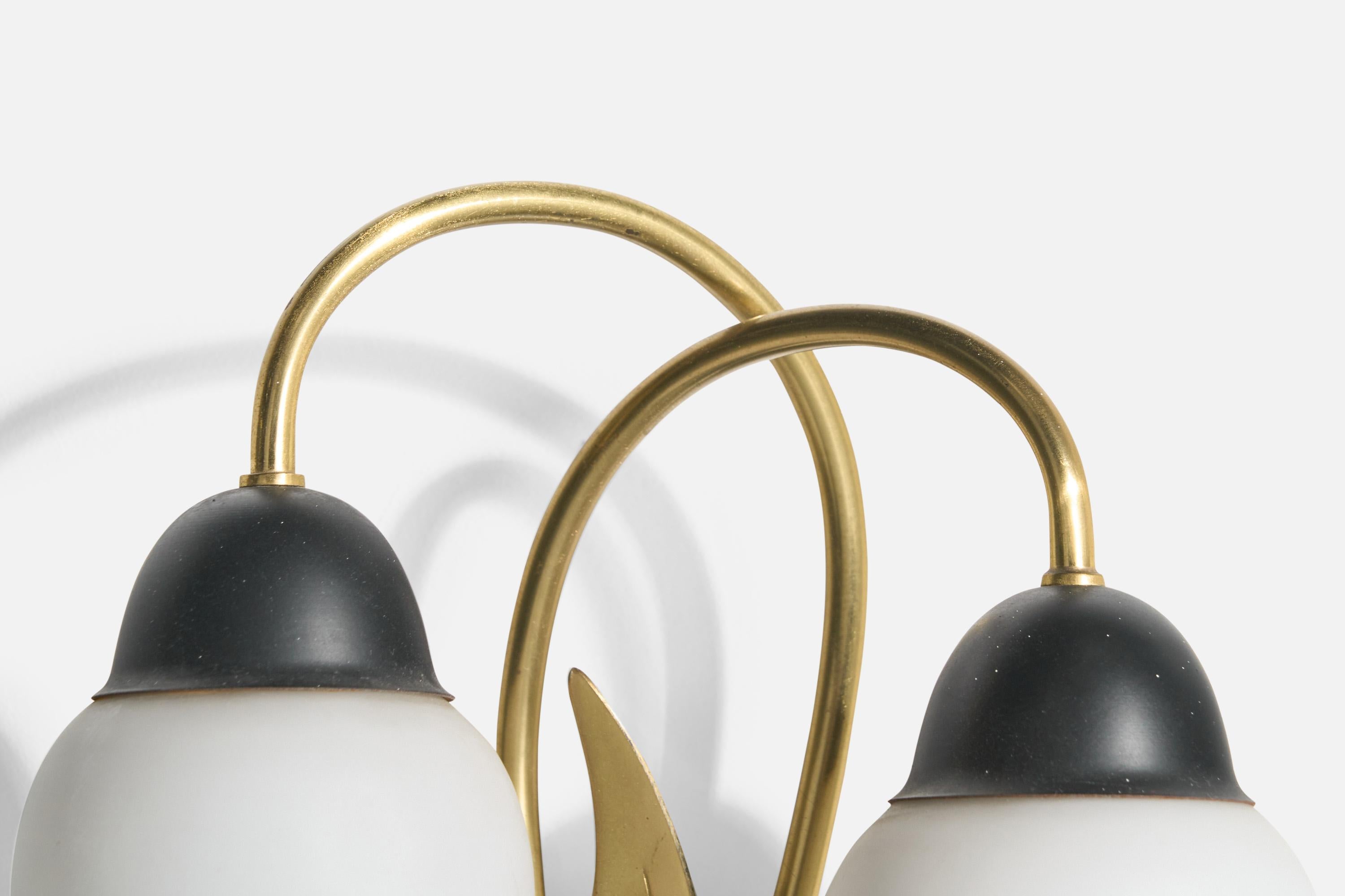 Swedish Designer, Wall Light, Brass, Metal, Sweden, 1950s For Sale 4