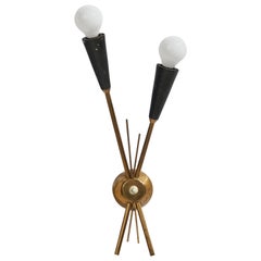 Schwedische Designerin, Wandleuchte, Messing, Metall, Schweden, 1950er Jahre