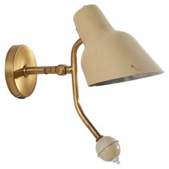 Swedish Designer, Wall Light, Brass, Metal, Sweden, c. 1950s