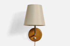Designer suédois, applique murale, laiton, Oak Oak, Fabrice, Suède, années 1950