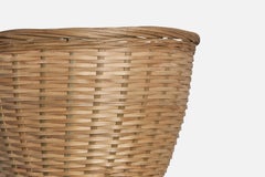 Swedish Designer, Wall Light, Brass, Rattan, 1960s