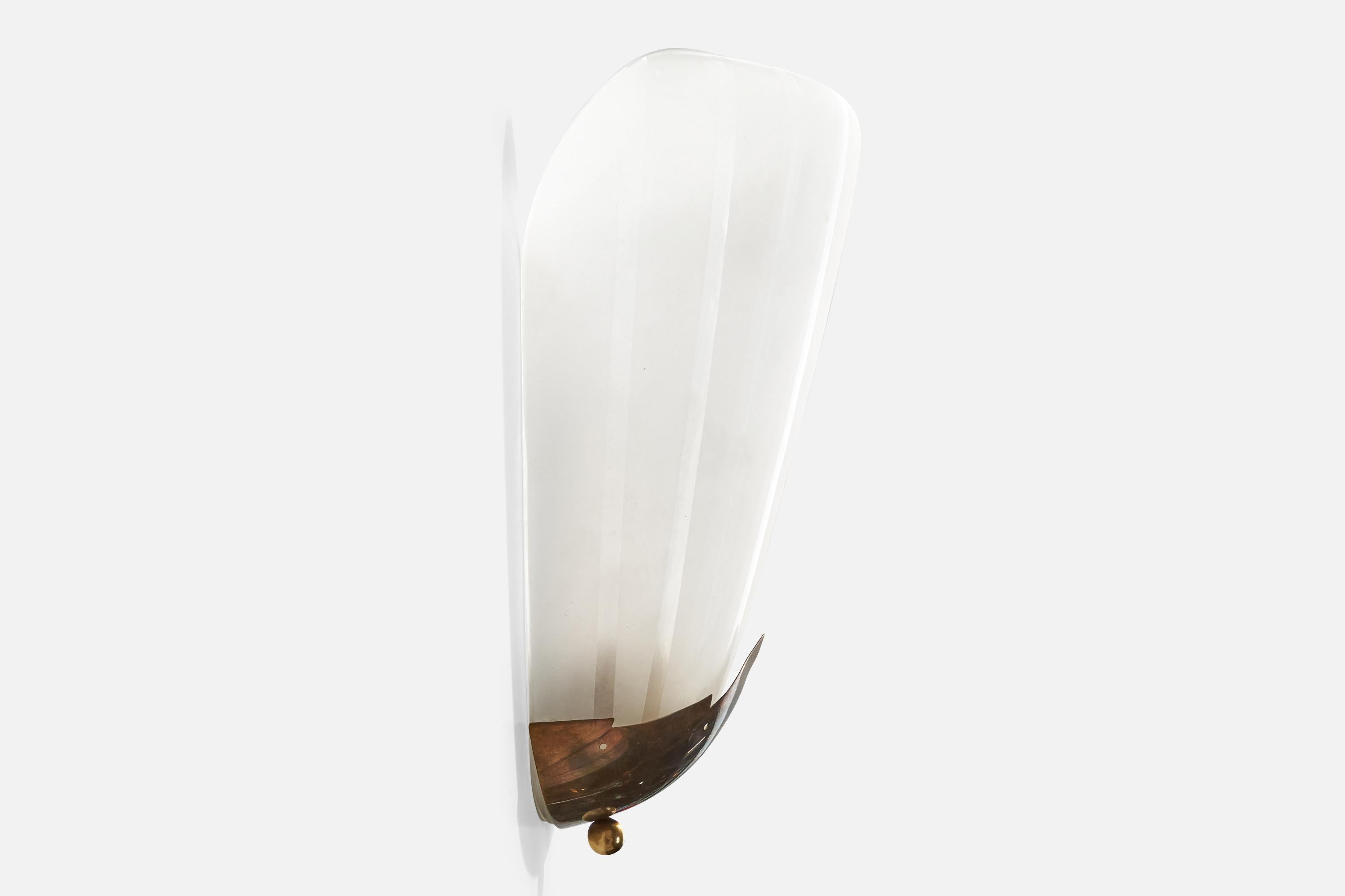 Scandinavian Modern Swedish Designer, Wall Light, Brass, Sweden, 1940s
