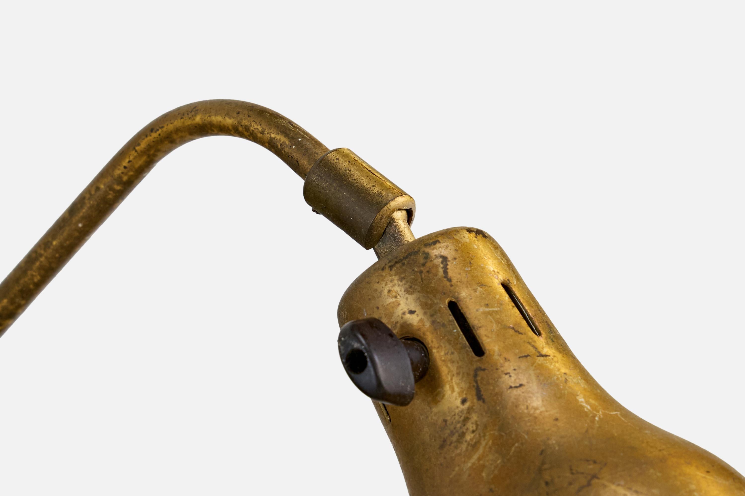 Swedish Designer, Wall Light, Brass, Sweden, 1940s For Sale 2