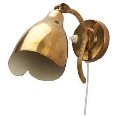 Swedish Designer, Wall Light, Brass, Sweden, 1940s