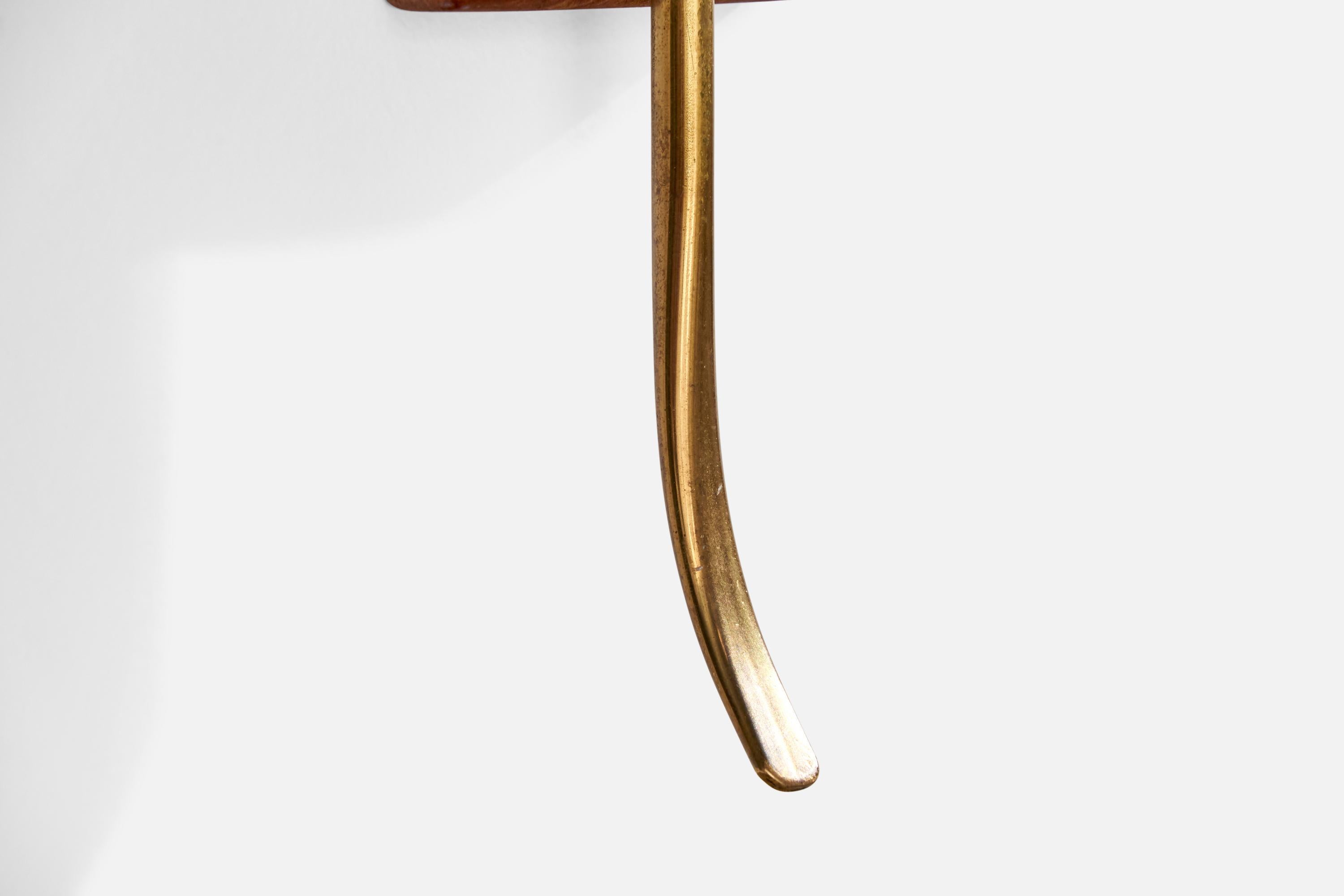 Milieu du XXe siècle Design/One, Design-Light, laiton, teck, tissu, Suède, années 1950 en vente