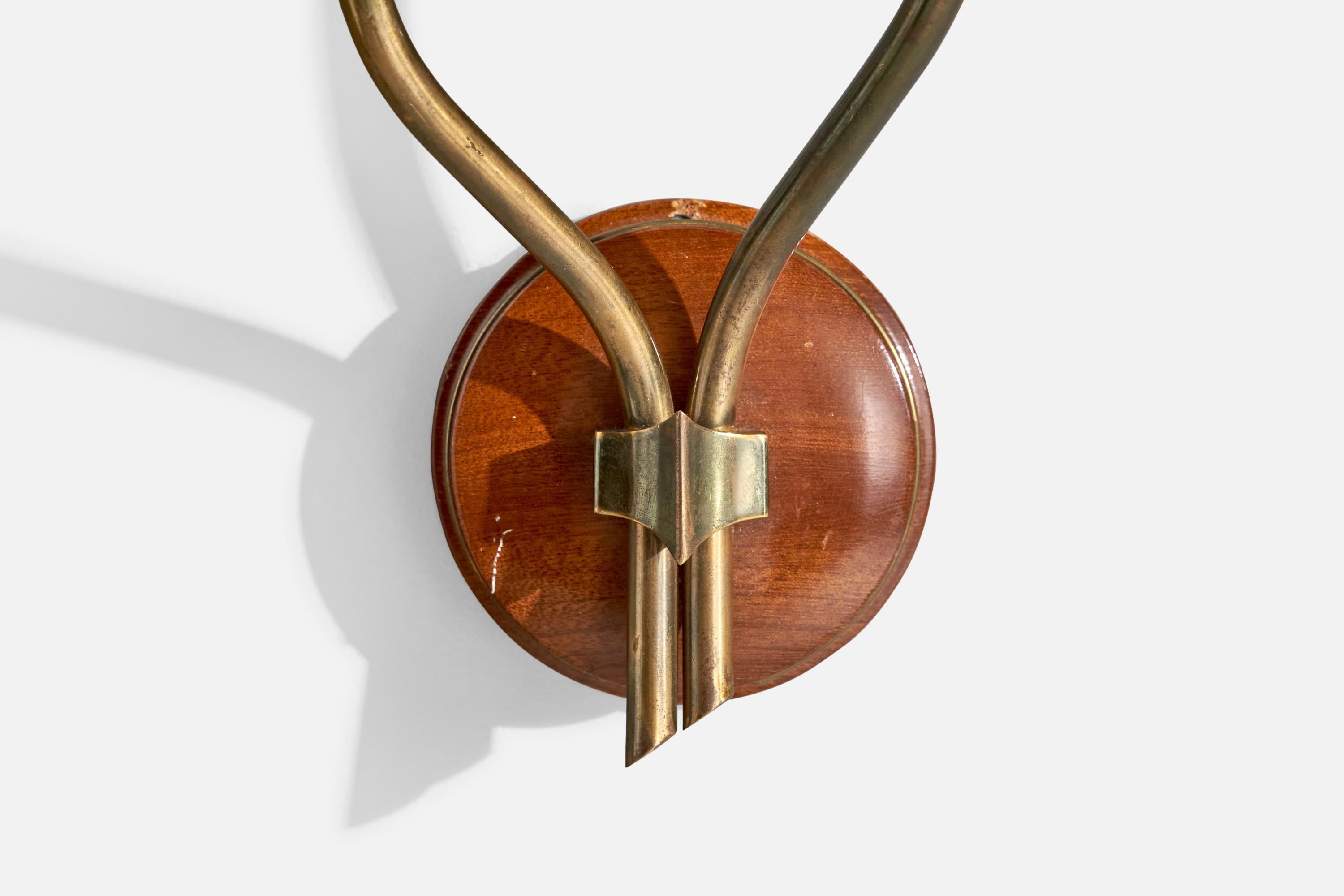 Milieu du XXe siècle Design/One, Design-Light, laiton, teck, tissu, Suède, années 1950 en vente