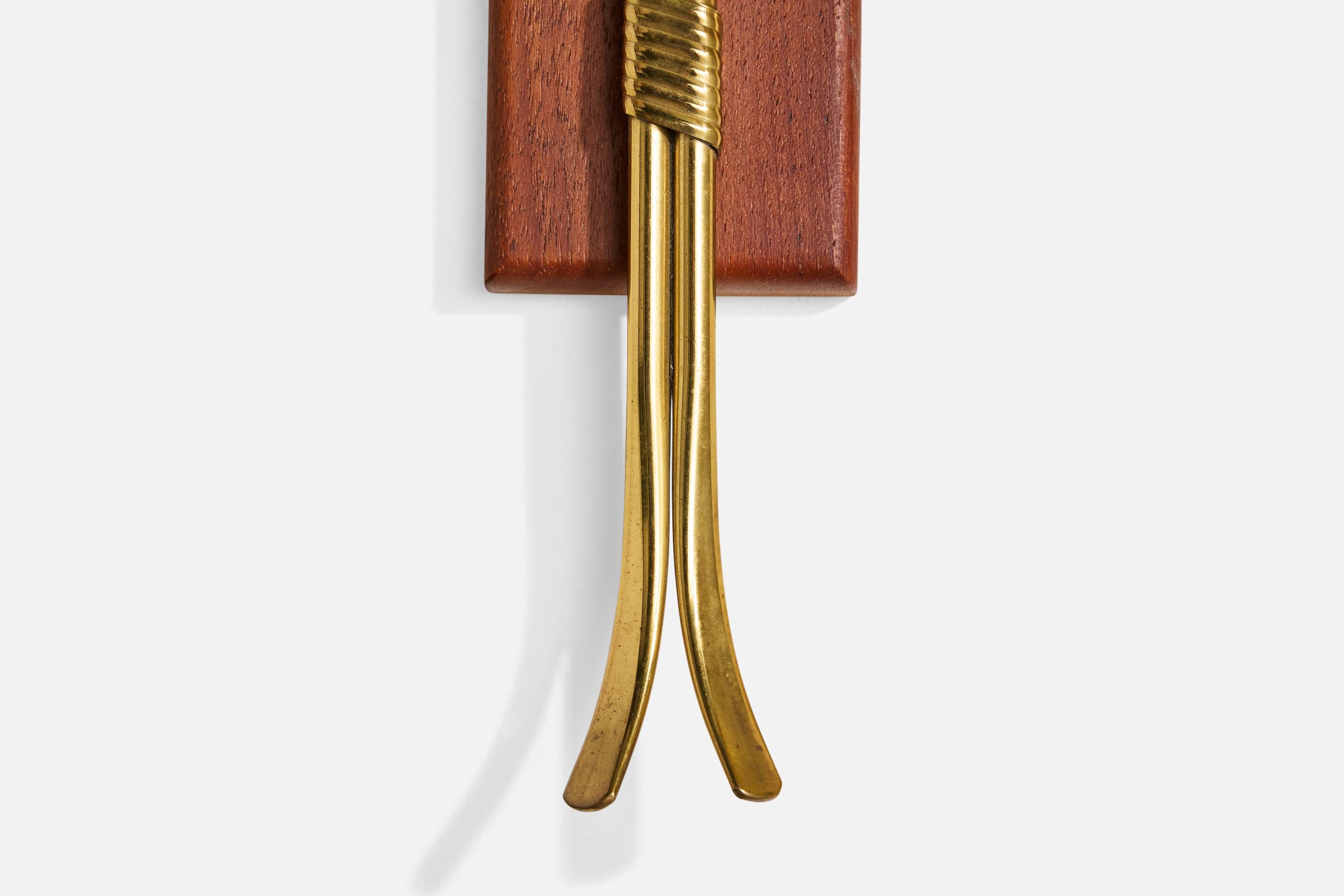 Design/One, Design-Light, laiton, teck, tissu, Suède, années 1950 en vente 2