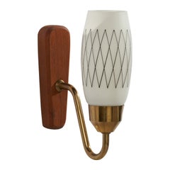 Design/One, Design-Light, laiton, teck, verre, Suède, années 1950