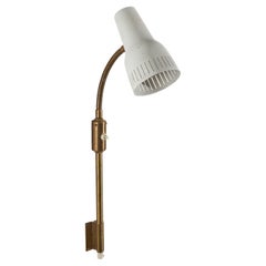 Swedish Designer, Wall Light, Brass, White Metal, Sweden, c. 1950s