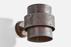 Swedish Designer, Wall Light, Copper, Sweden, 1960s