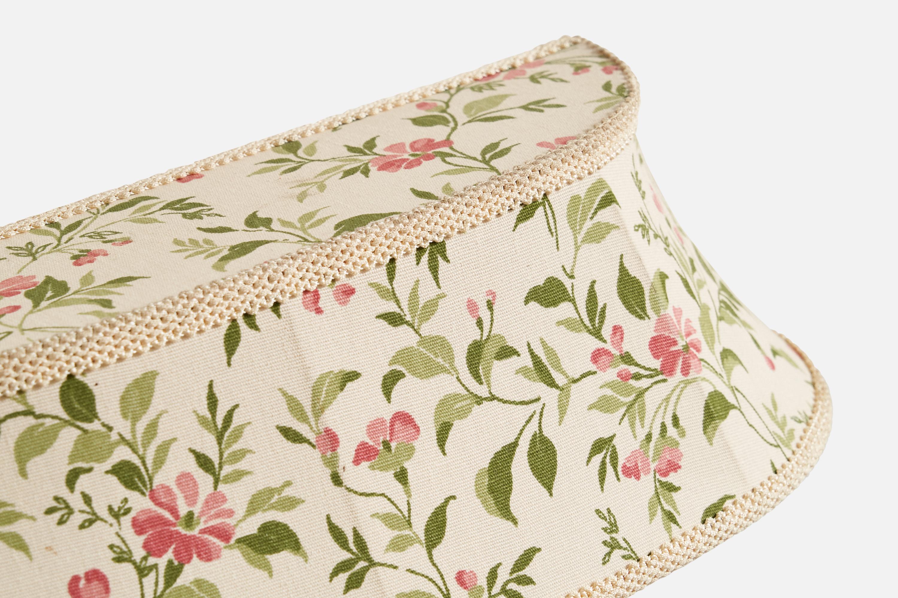 Swedish Designer, Wall Light, Fabric, Metal, Sweden, 1940s For Sale 1
