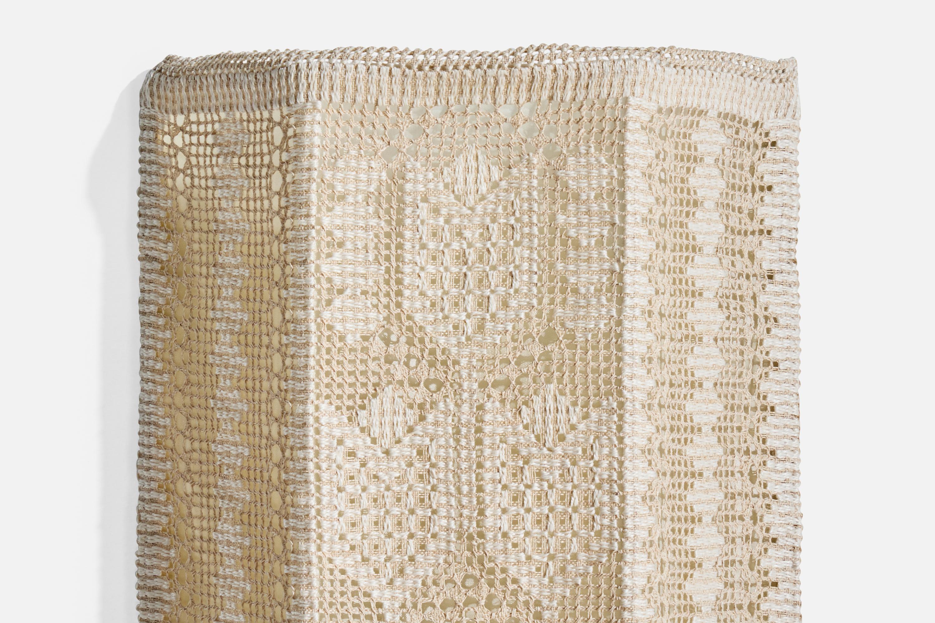 Mid-20th Century Swedish Designer, Wall Light, Fabric, Metal, Sweden, 1960s For Sale