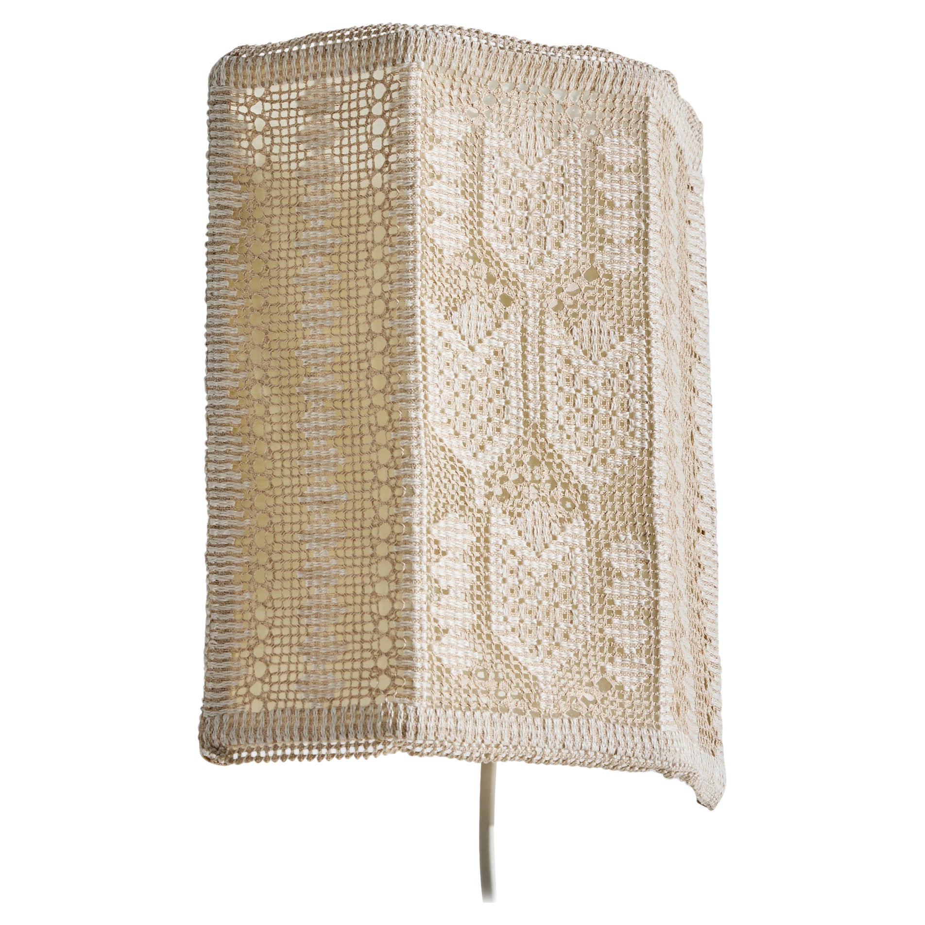 Swedish Designer, Wall Light, Fabric, Metal, Sweden, 1960s For Sale