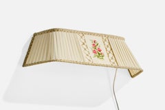 Swedish Designer, Wall Light, Fabric, Sweden, 1940s