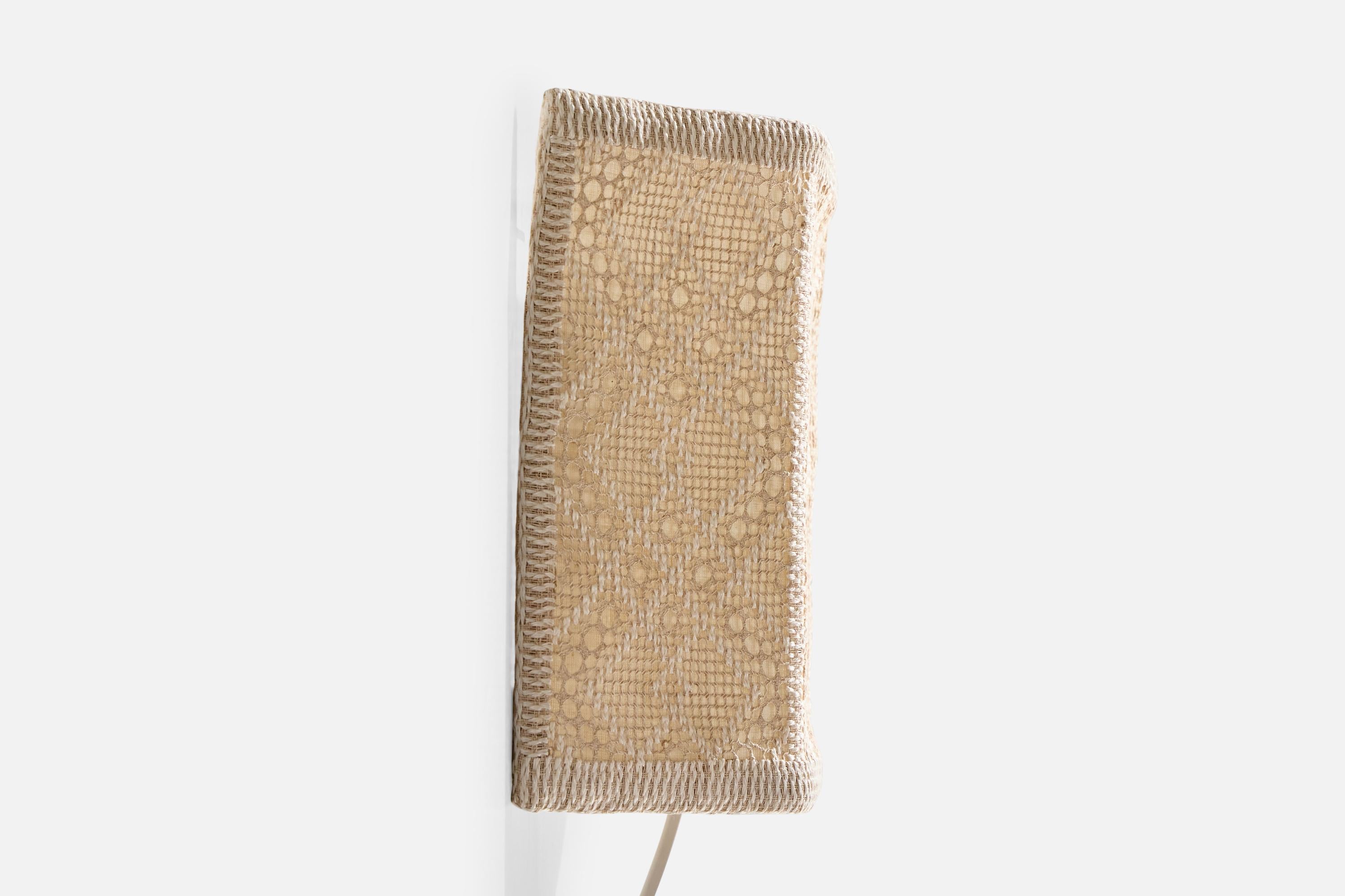 Swedish Designer, Wall Light, Fabric, Sweden, 1960s In Good Condition For Sale In High Point, NC