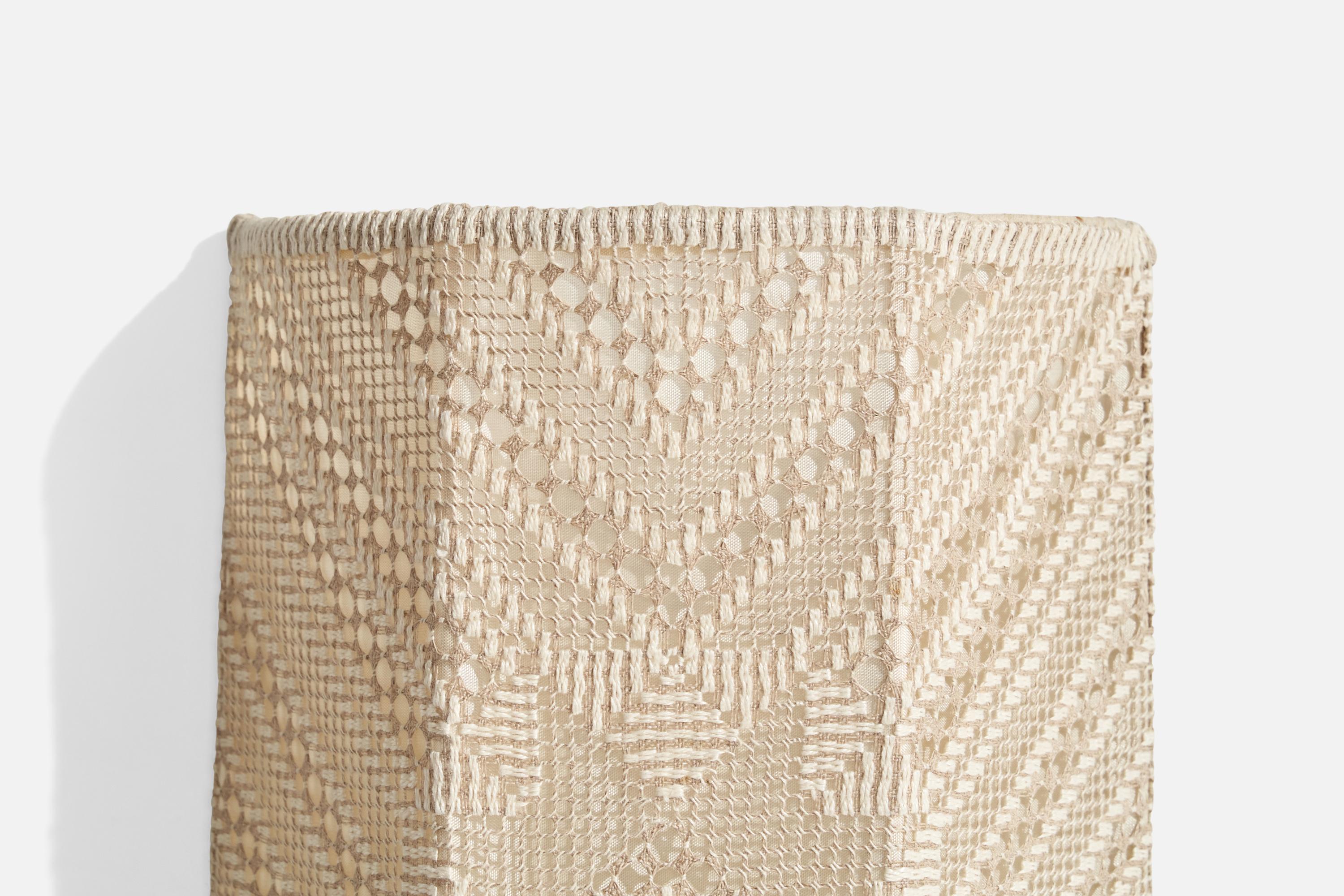 Swedish Designer, Wall Light, Fabric, Sweden, 1960s For Sale 2