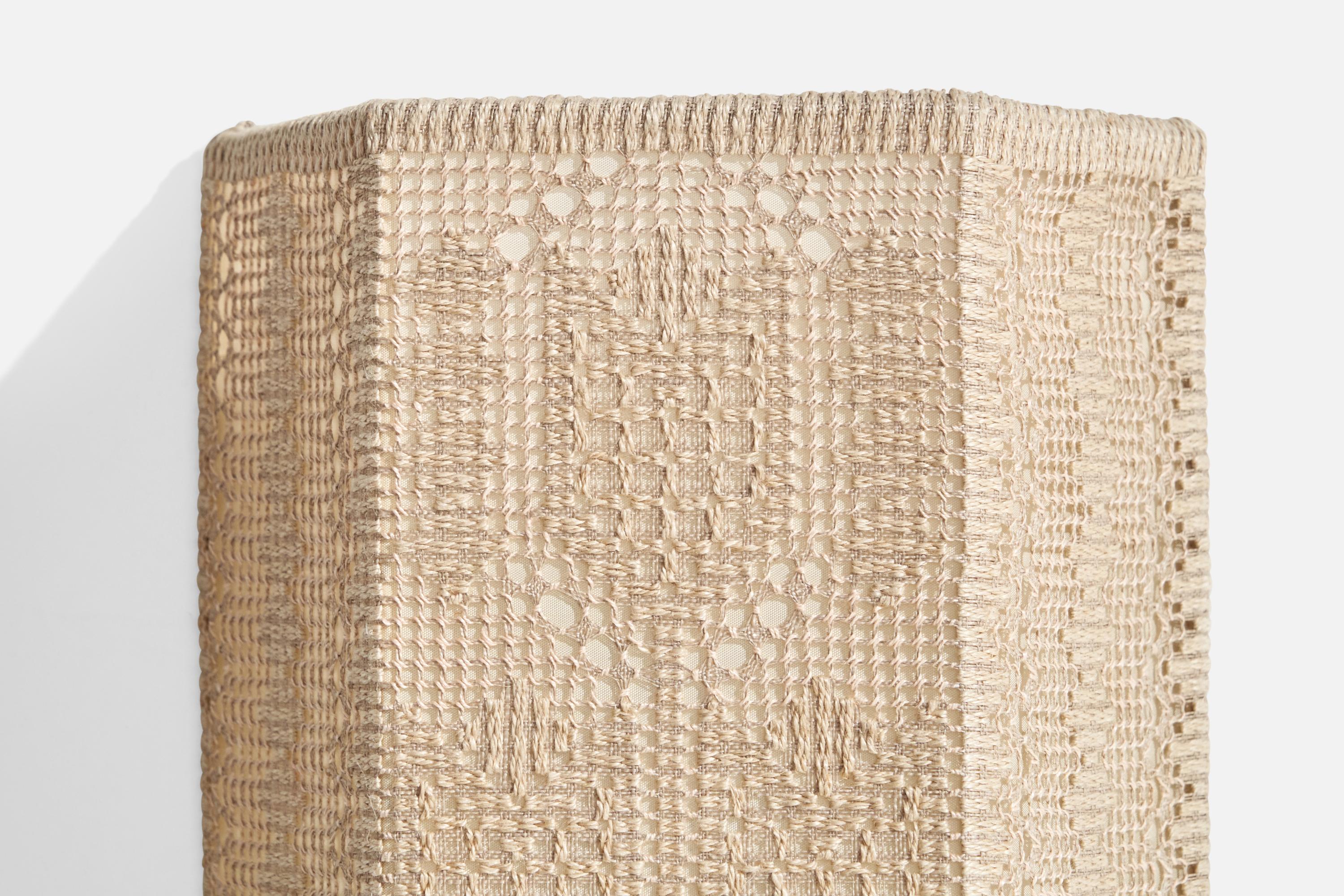 Milieu du XXe siècle Designer suédois, applique murale, tissu, Suède, années 1960 en vente