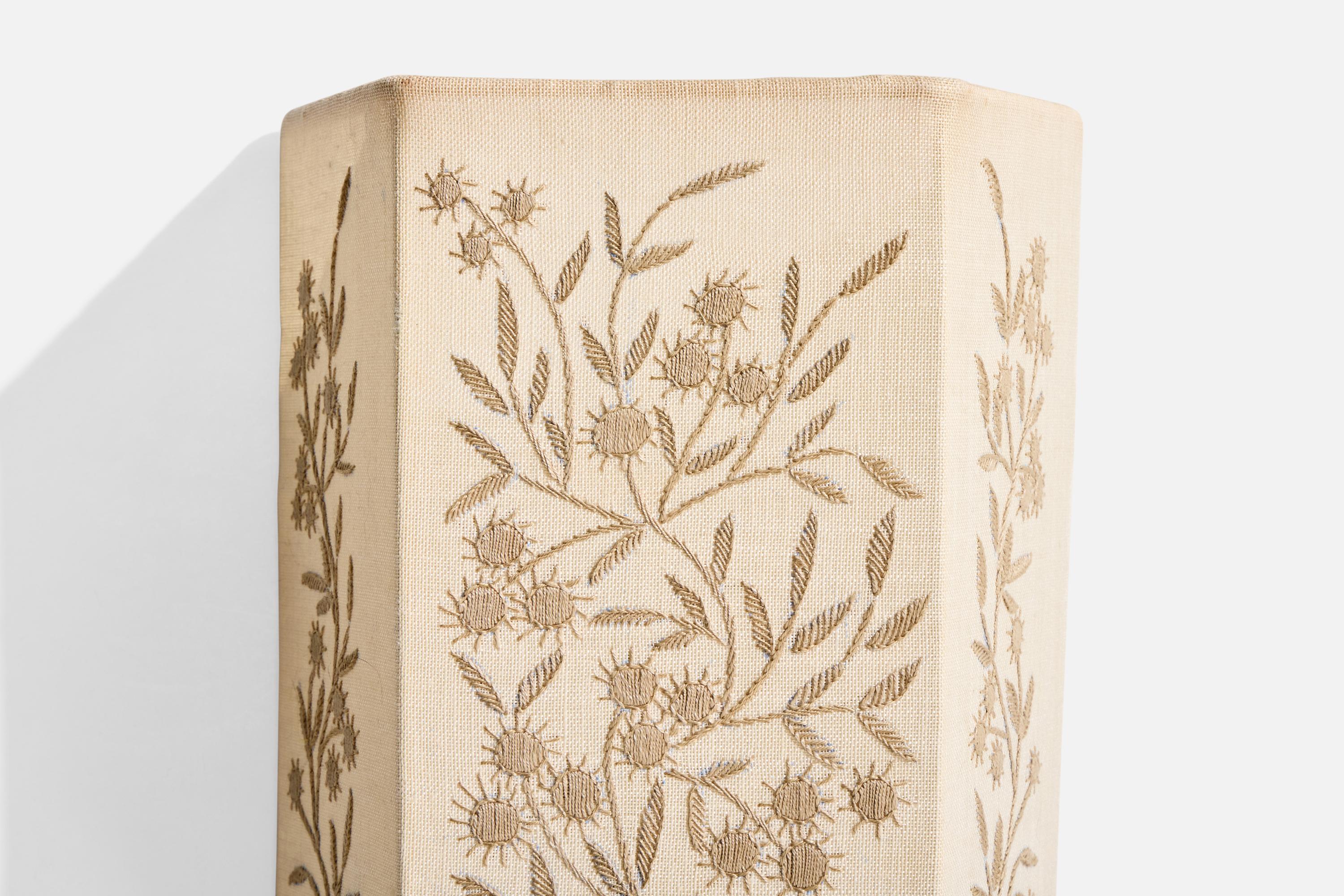 Swedish Designer, Wall Light, Fabric, Sweden, 1960s For Sale 1