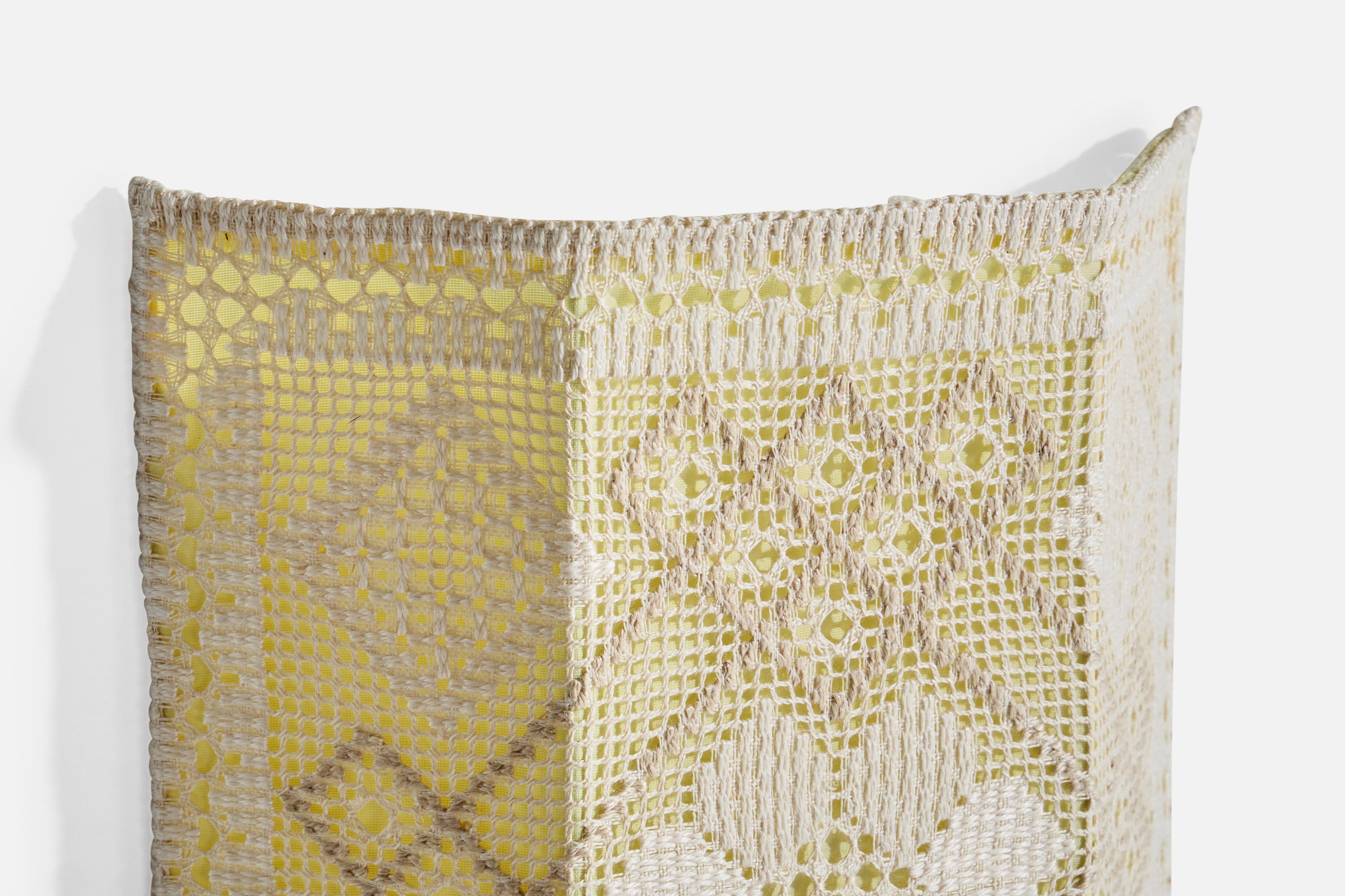 Swedish Designer, Wall Light, Fabric, Sweden, 1960s For Sale 1