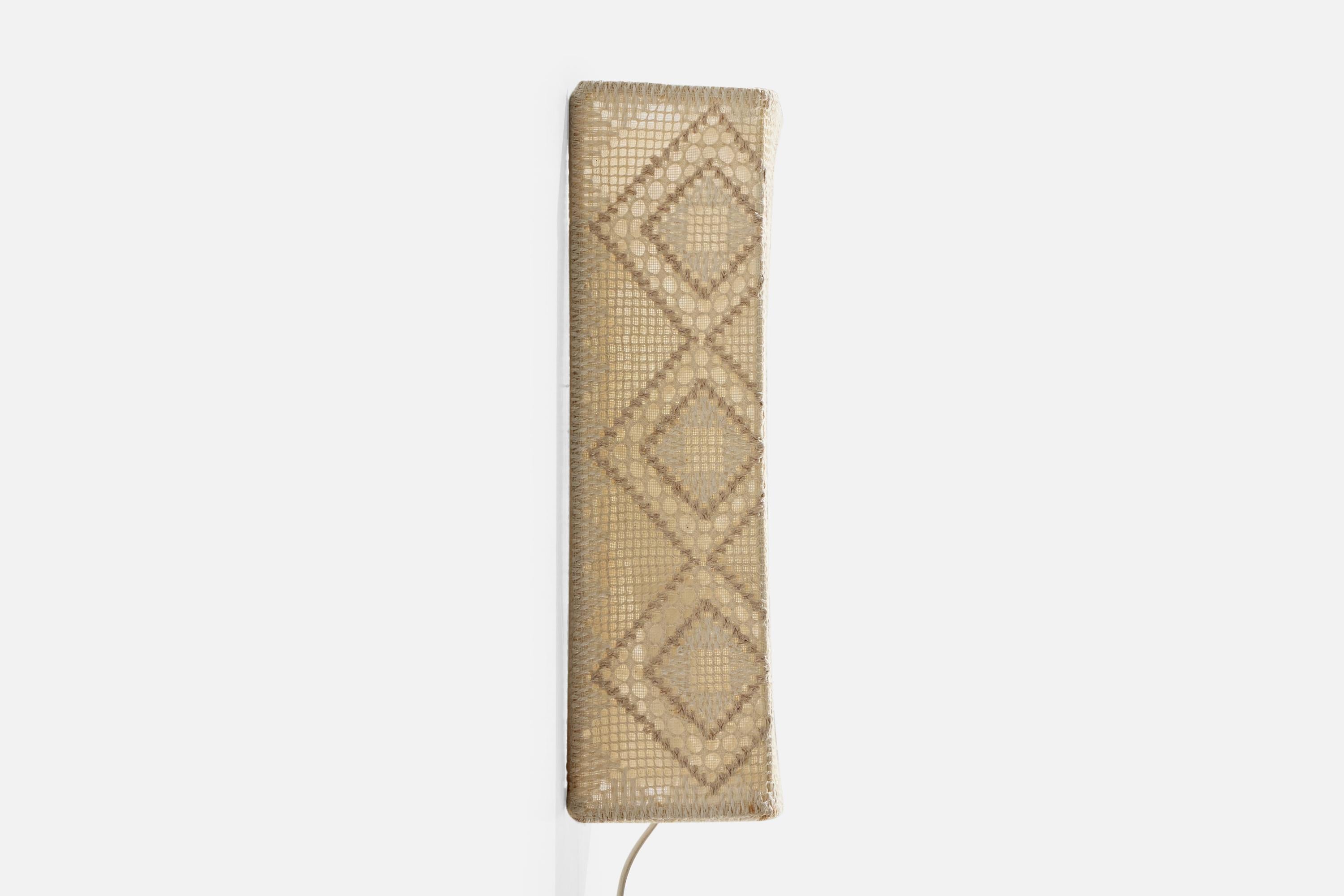 Swedish Designer, Wall Light, Fabric, Sweden, 1960s For Sale 1