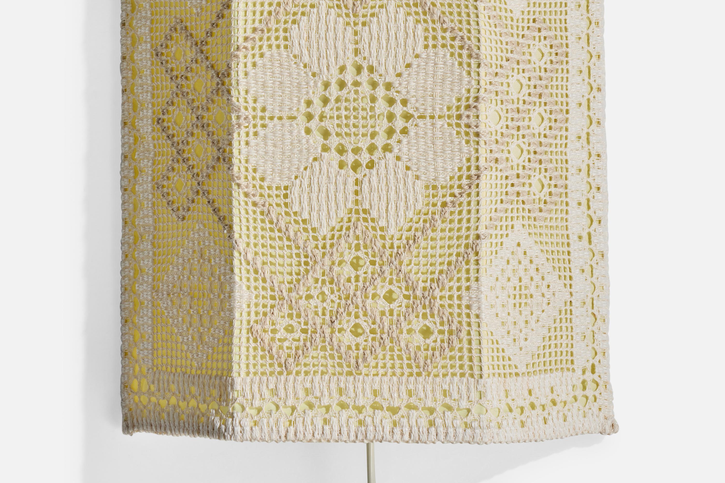 Swedish Designer, Wall Light, Fabric, Sweden, 1960s For Sale 2