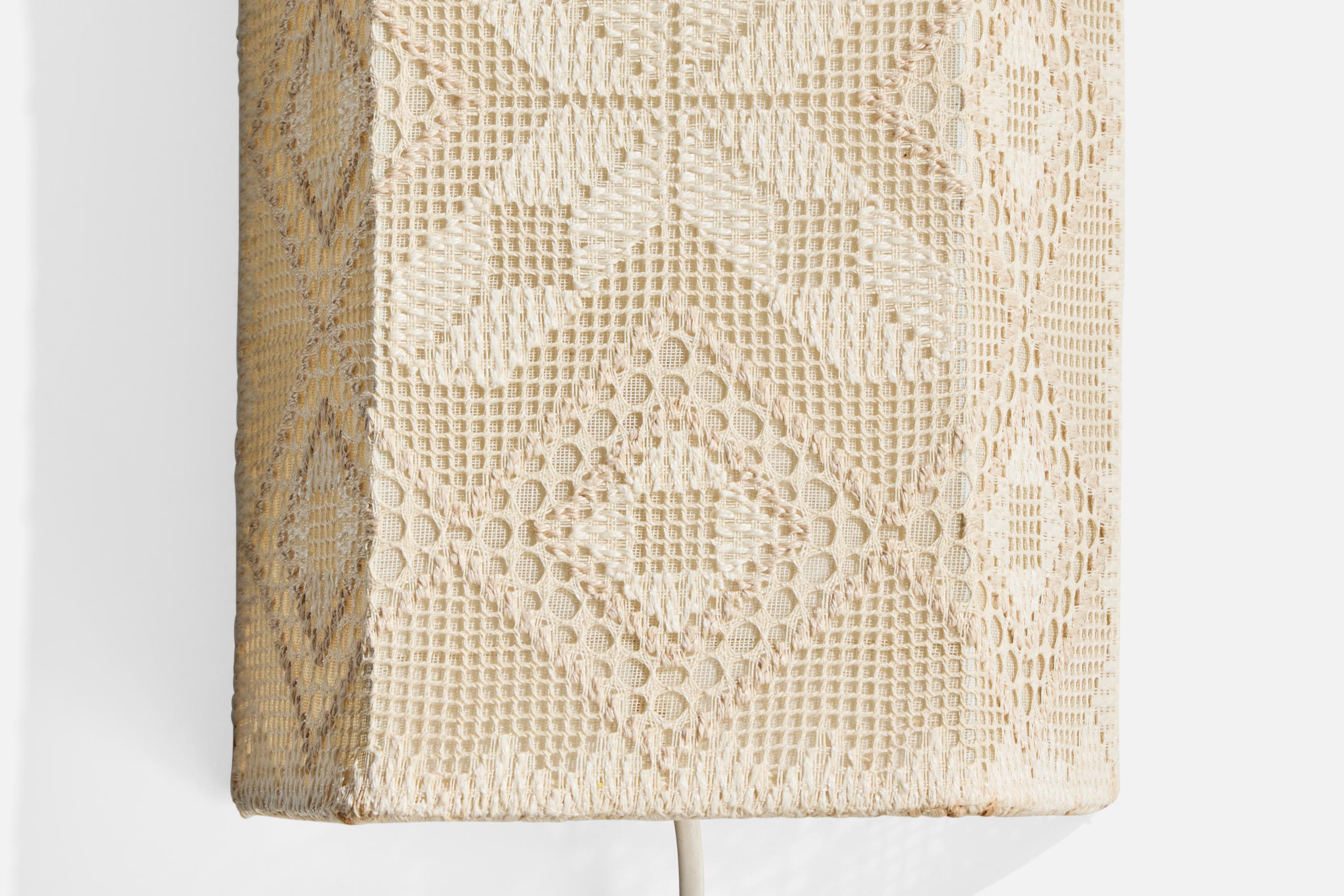 Swedish Designer, Wall Light, Fabric, Sweden, 1960s For Sale 4