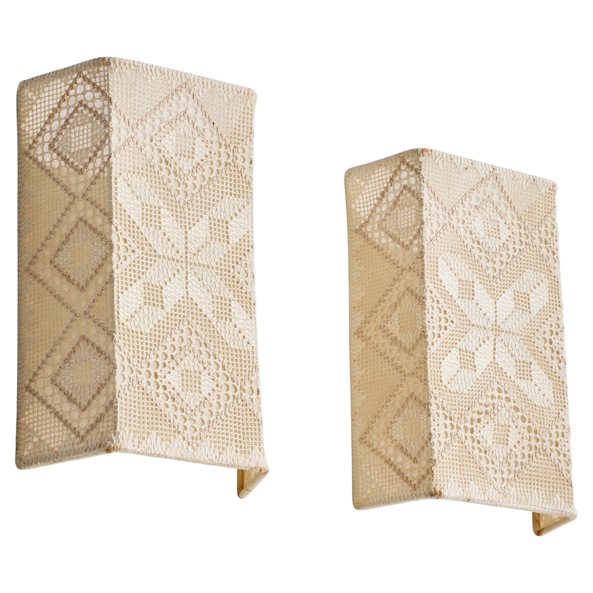 Swedish Designer, Wall Light, Fabric, Sweden, 1960s For Sale