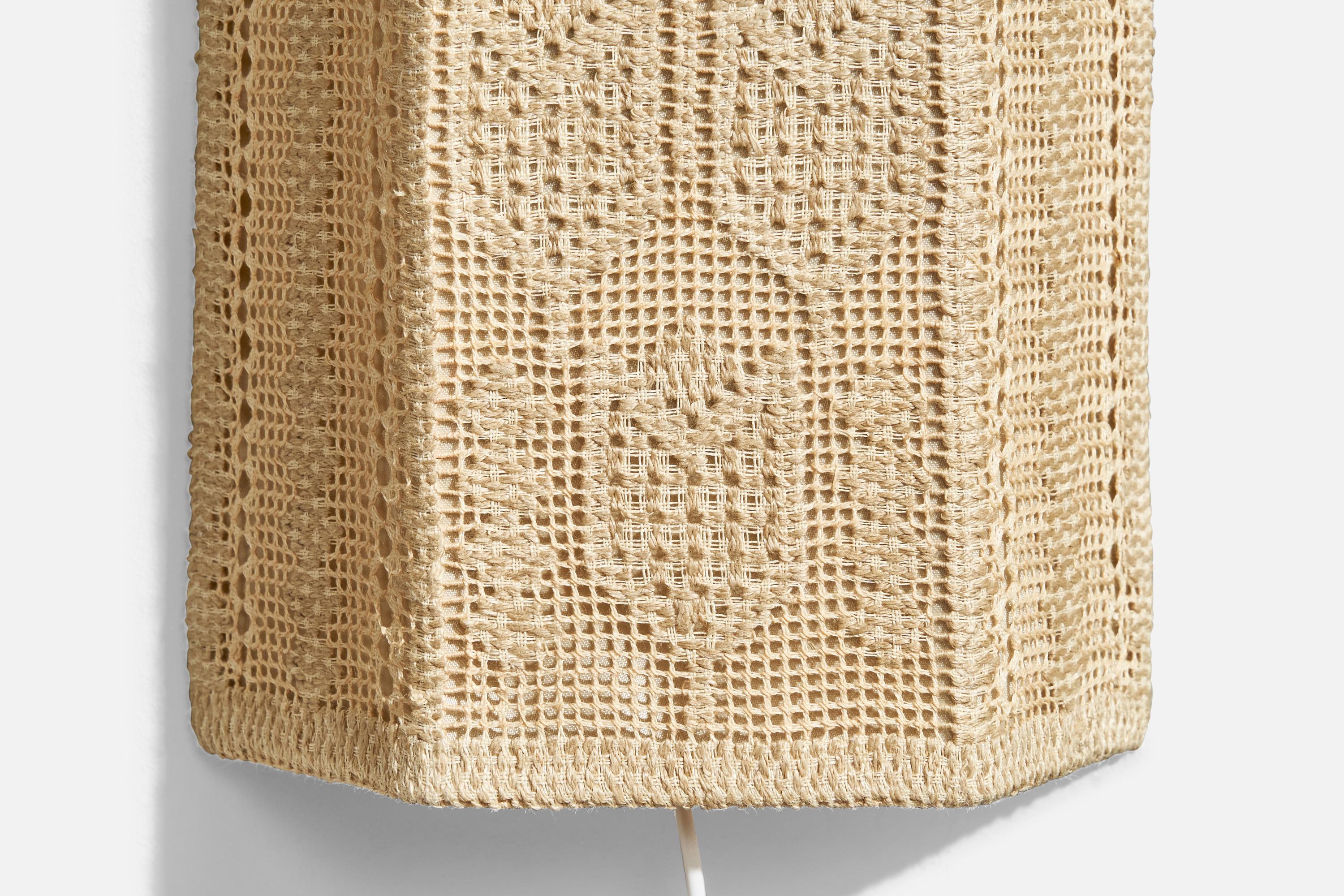 Designer suédois, applique murale, tissu, Suède, années 1970 en vente 1