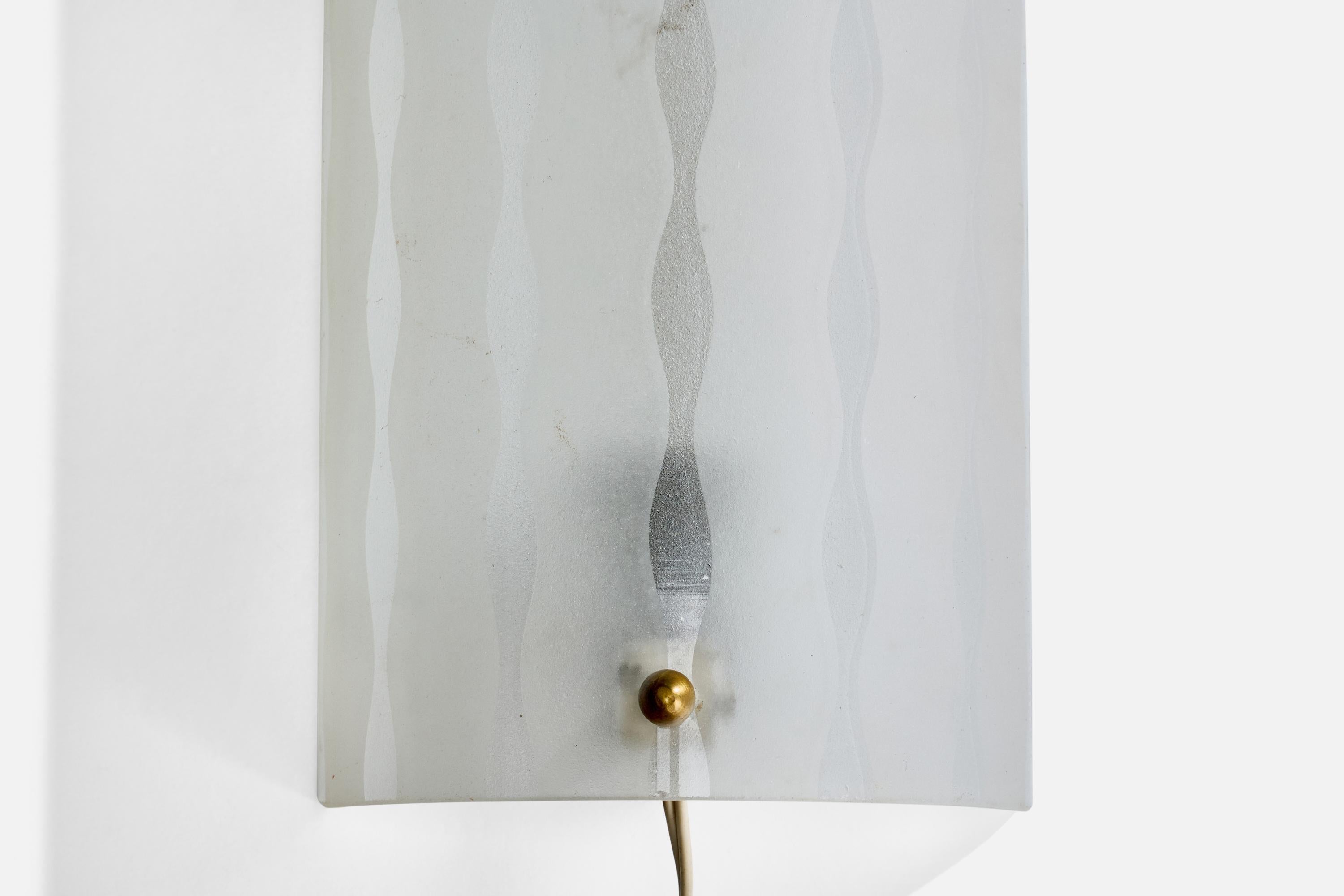 Laiton Design suédois, applique, verre, laiton, années 1930 en vente
