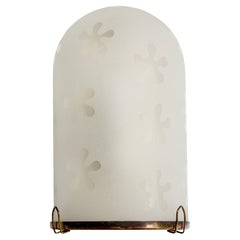 Swedish Designer, Wall Light, Glass, Brass, Sweden, 1930s