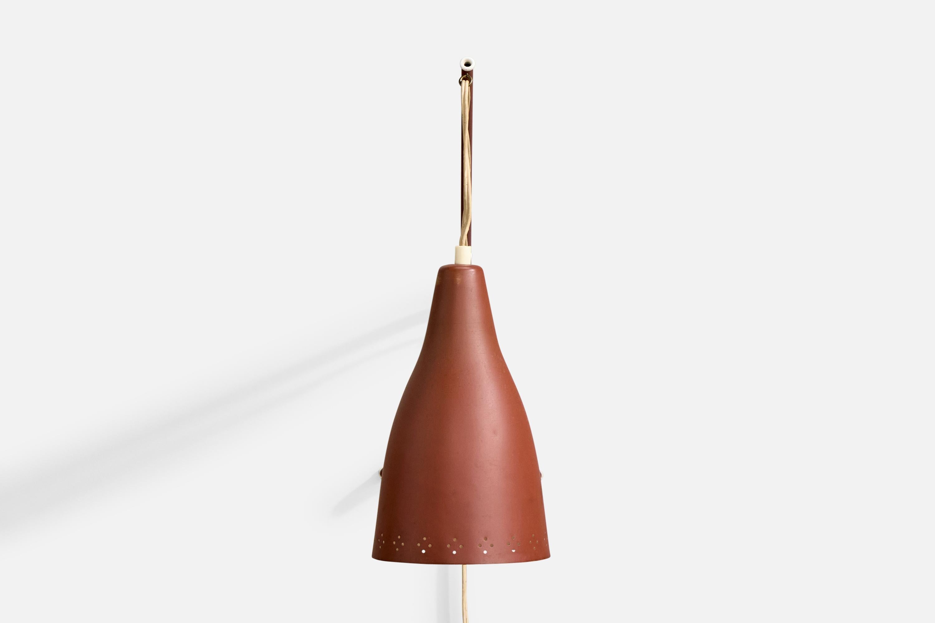 Mid-Century Modern Designer suédois, applique murale, métal, laiton, Suède, années 1950 en vente