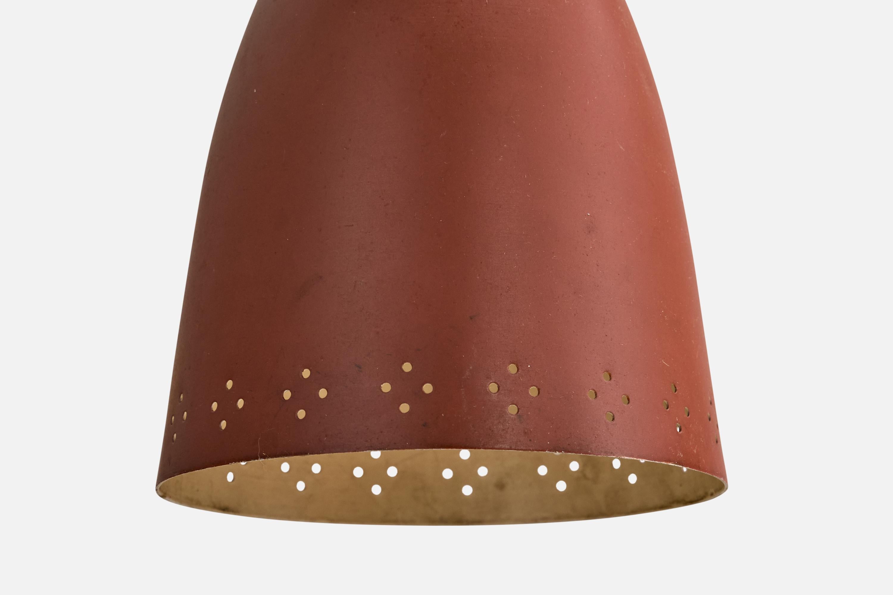 Designer suédois, applique murale, métal, laiton, Suède, années 1950 en vente 1