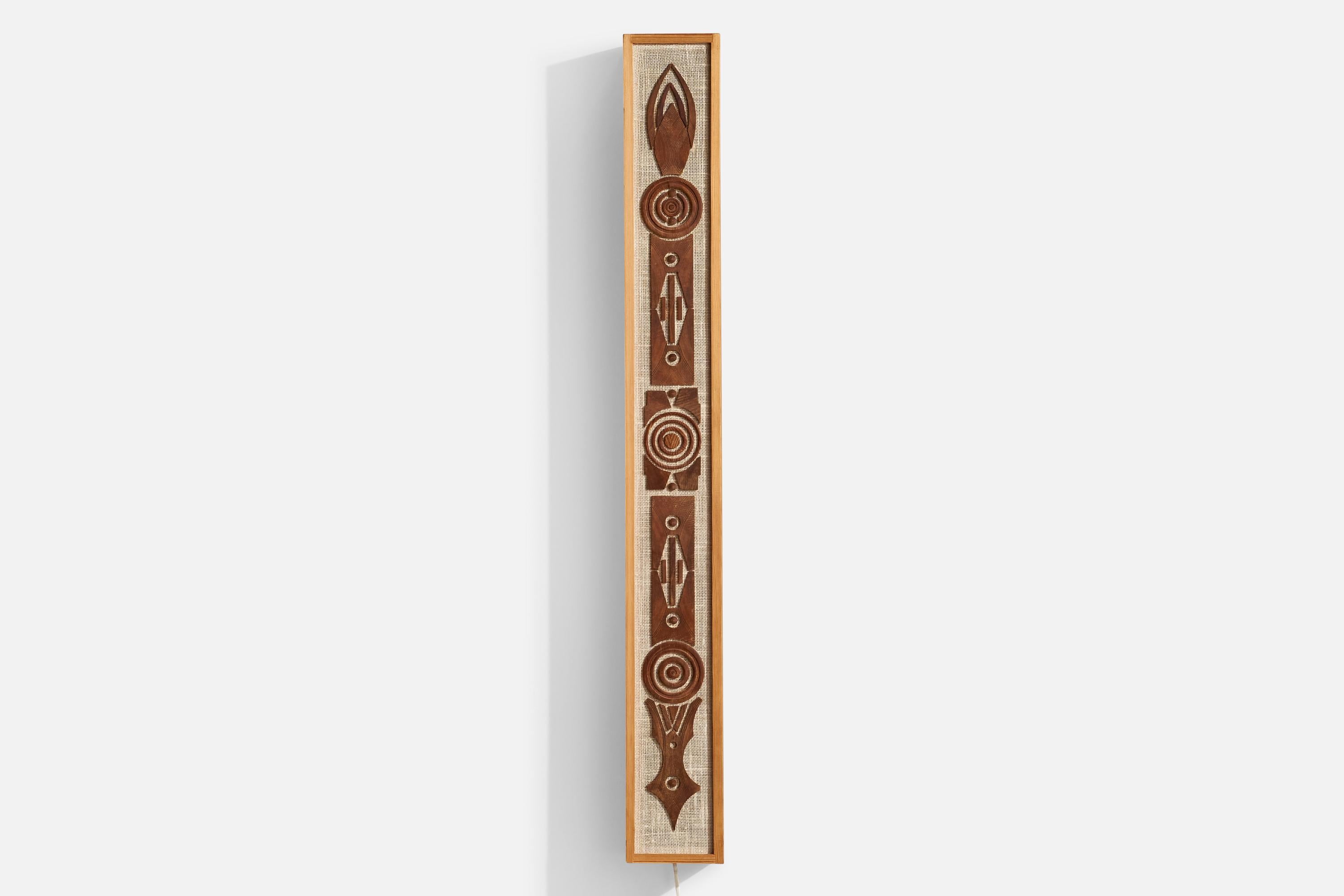 Suédois Designer suédois, applique murale, pin, broussin, Suède, 1970 en vente